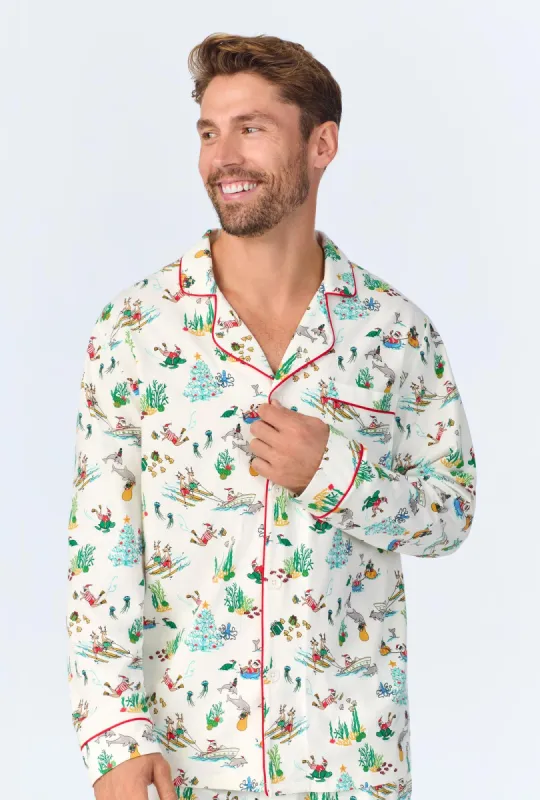 Tis The Sea-Son Men's Long Sleeve Classic Stretch Jersey PJ Set sold by BedHead