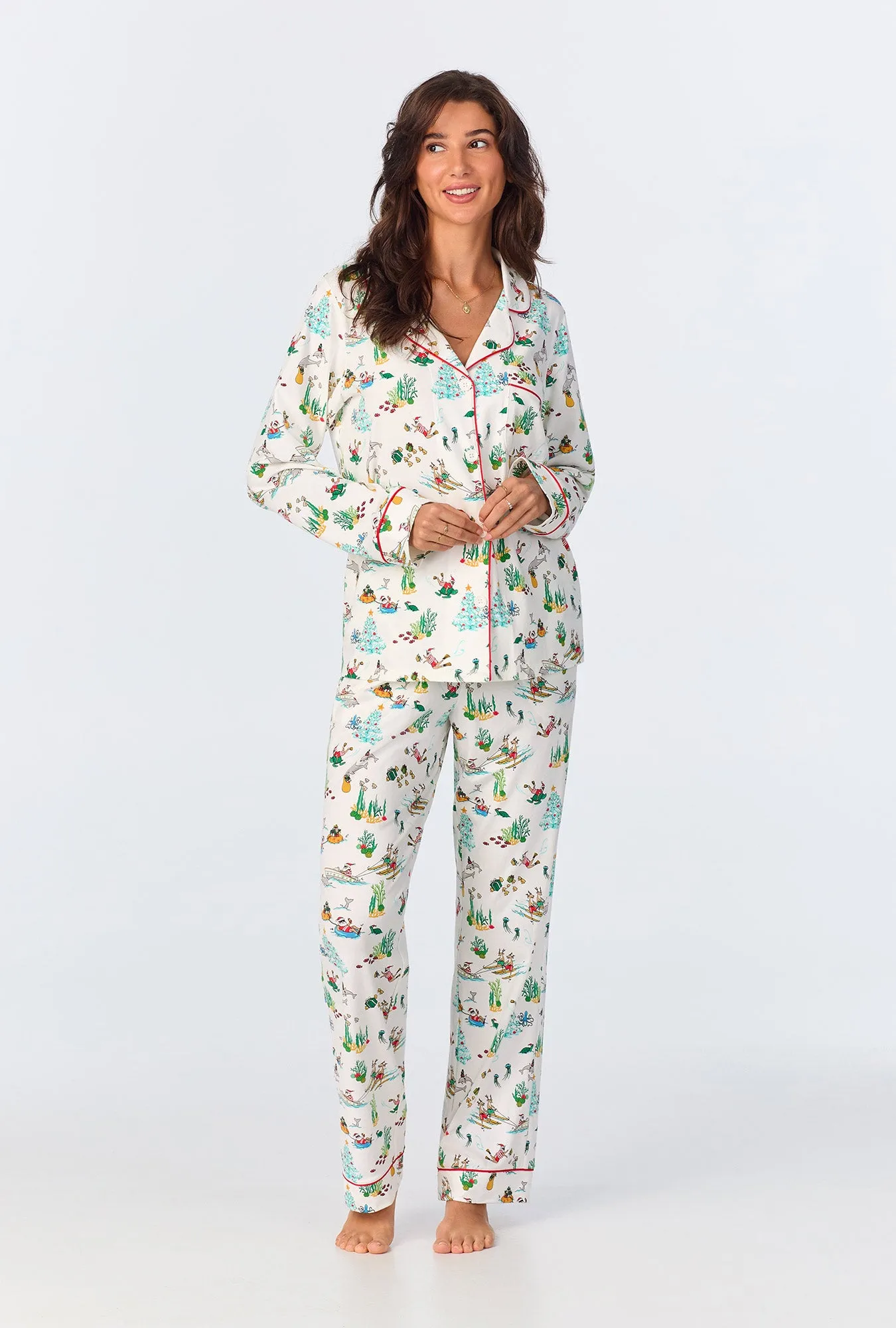 Tis The Sea-Son Long Sleeve Classic Stretch Jersey PJ Set sold by BedHead