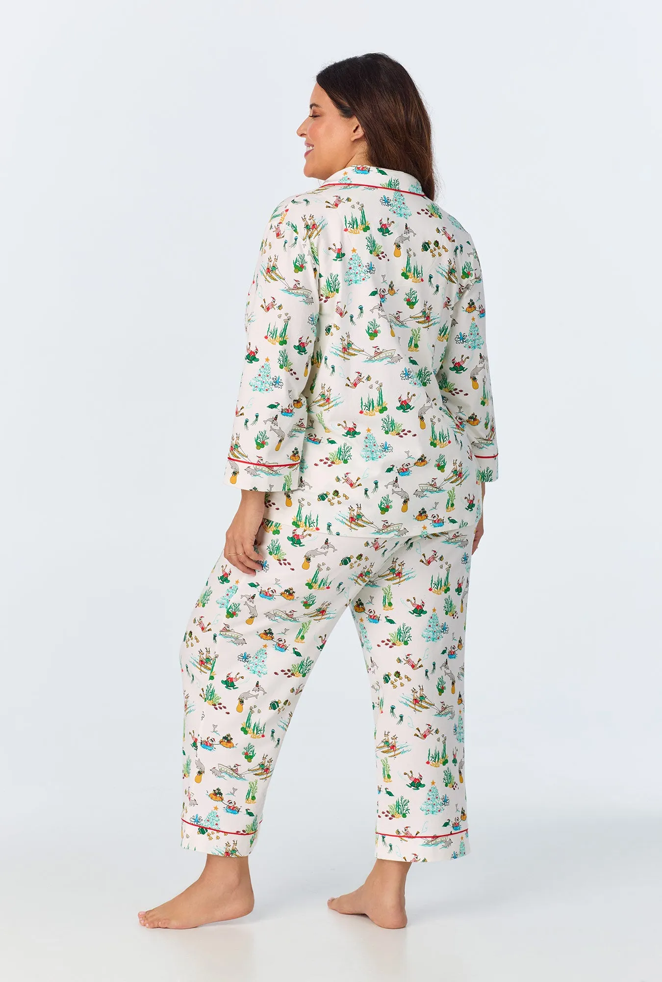 Tis The Sea-Son 3/4 Sleeve Classic Stretch Jersey Cropped PJ Set sold by BedHead product image thumbnail 5