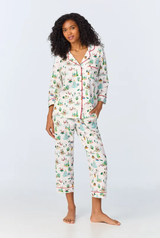 Tis The Sea-Son 3/4 Sleeve Classic Stretch Jersey Cropped PJ Set sold by BedHead