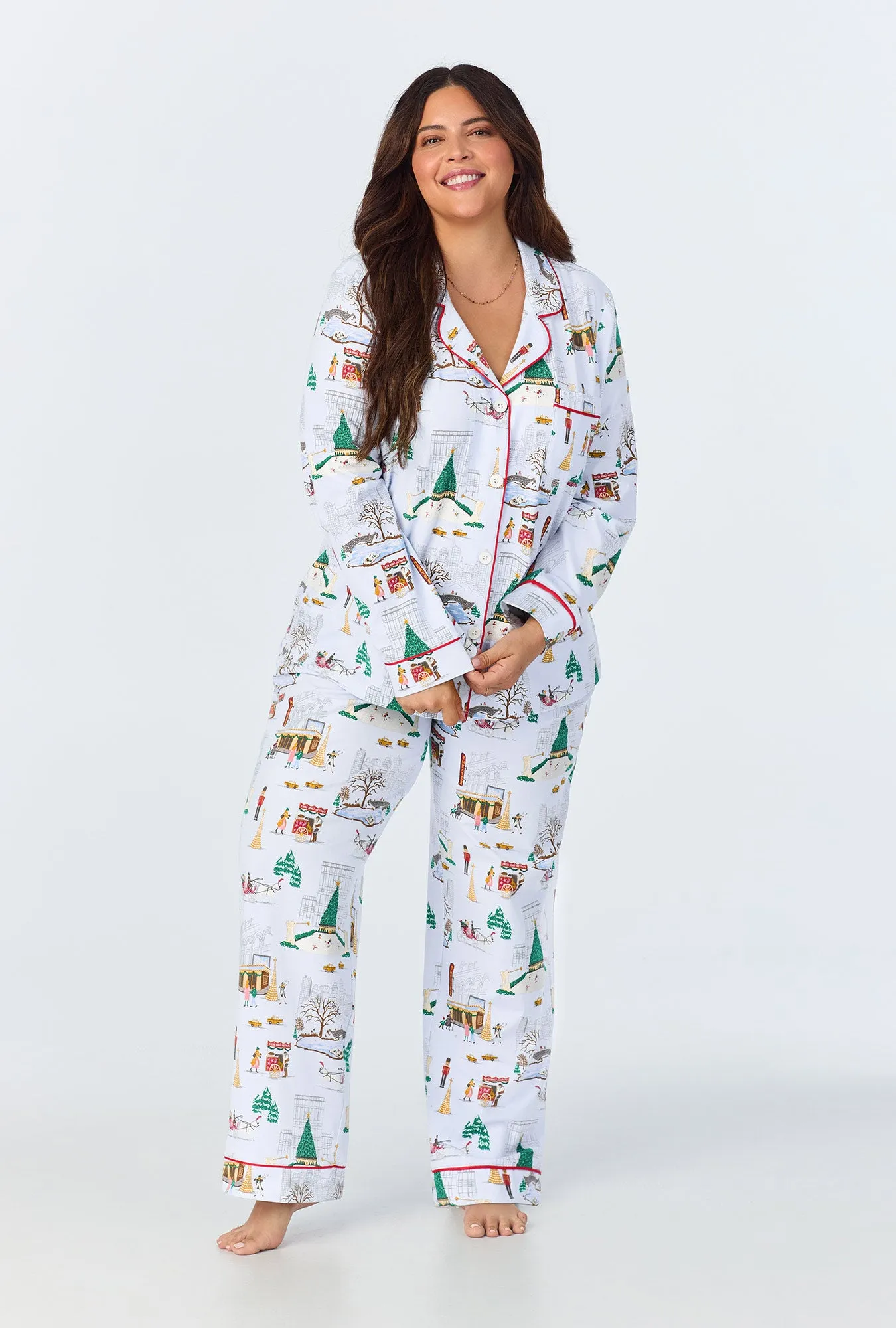 Holiday In The City Long Sleeve Classic Stretch Jersey PJ Set sold by BedHead product image thumbnail 4