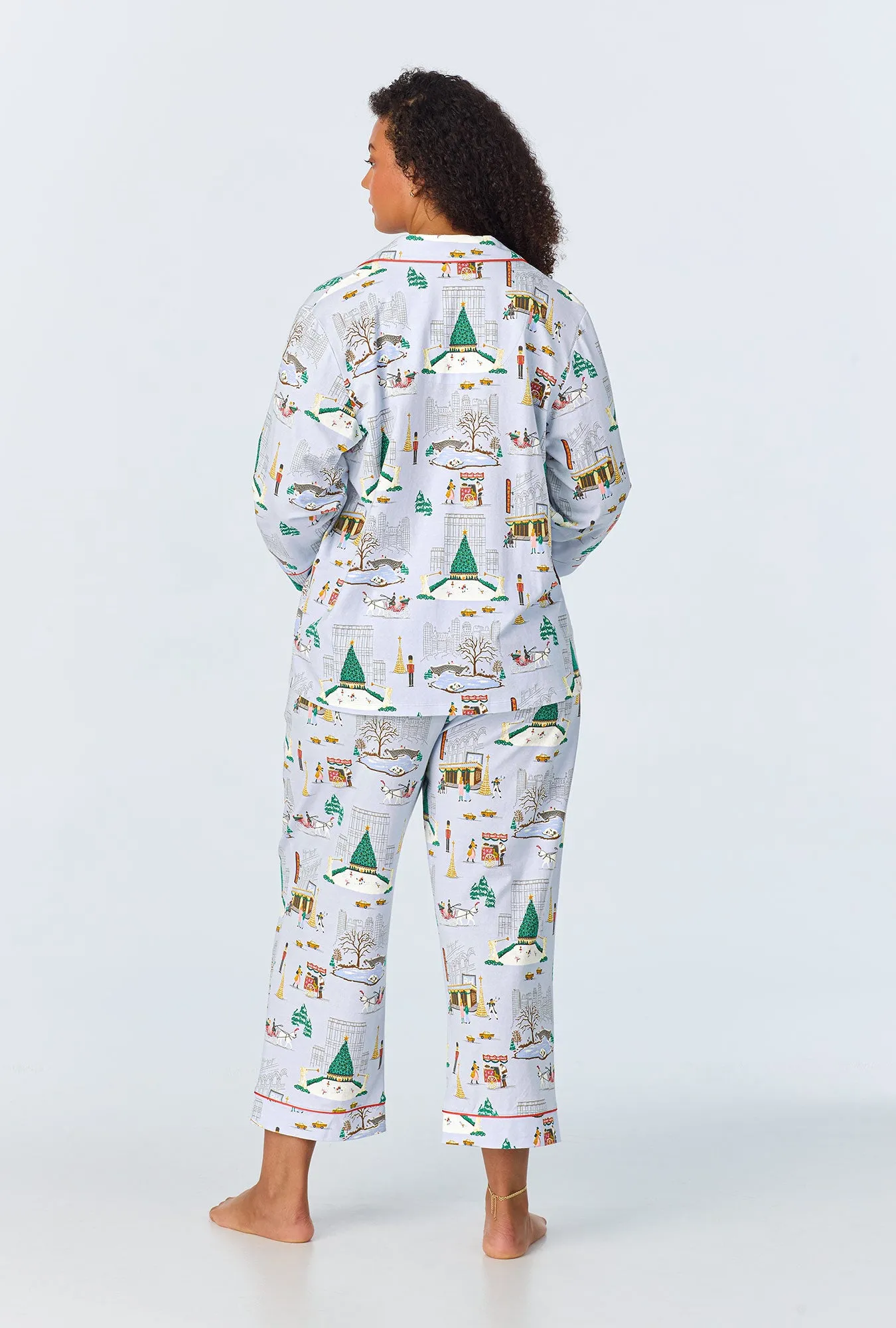 Holiday In The City 3/4 Sleeve Classic Stretch Jersey Cropped PJ Set sold by BedHead product image thumbnail 5