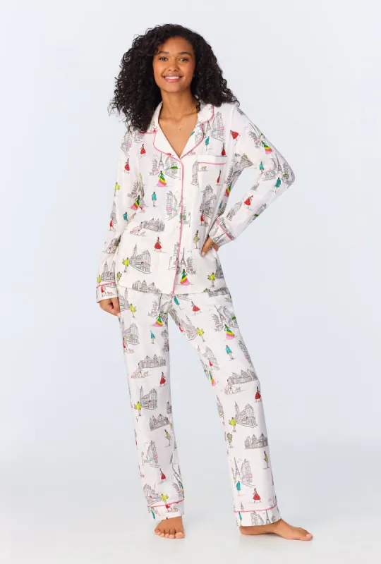 Bedhead x Bronwyn Newport Travel In Style Long Sleeve Classic Stretch Jersey PJ Set sold by BedHead