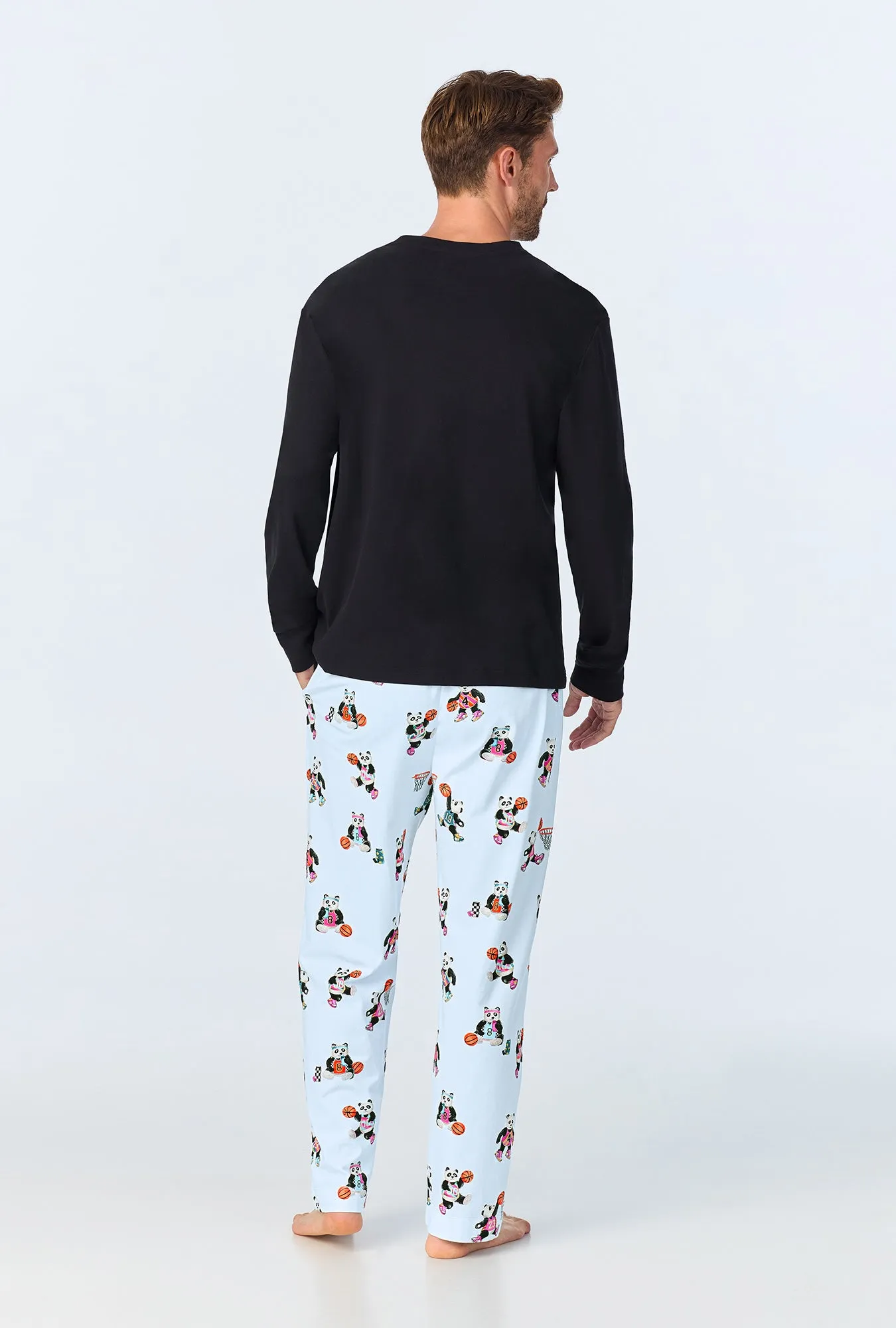 Bedhead x Bronwyn Newport Slam Dunk Men's Long Sleeve Henley Stretch Jersey PJ Set sold by BedHead product image thumbnail 3