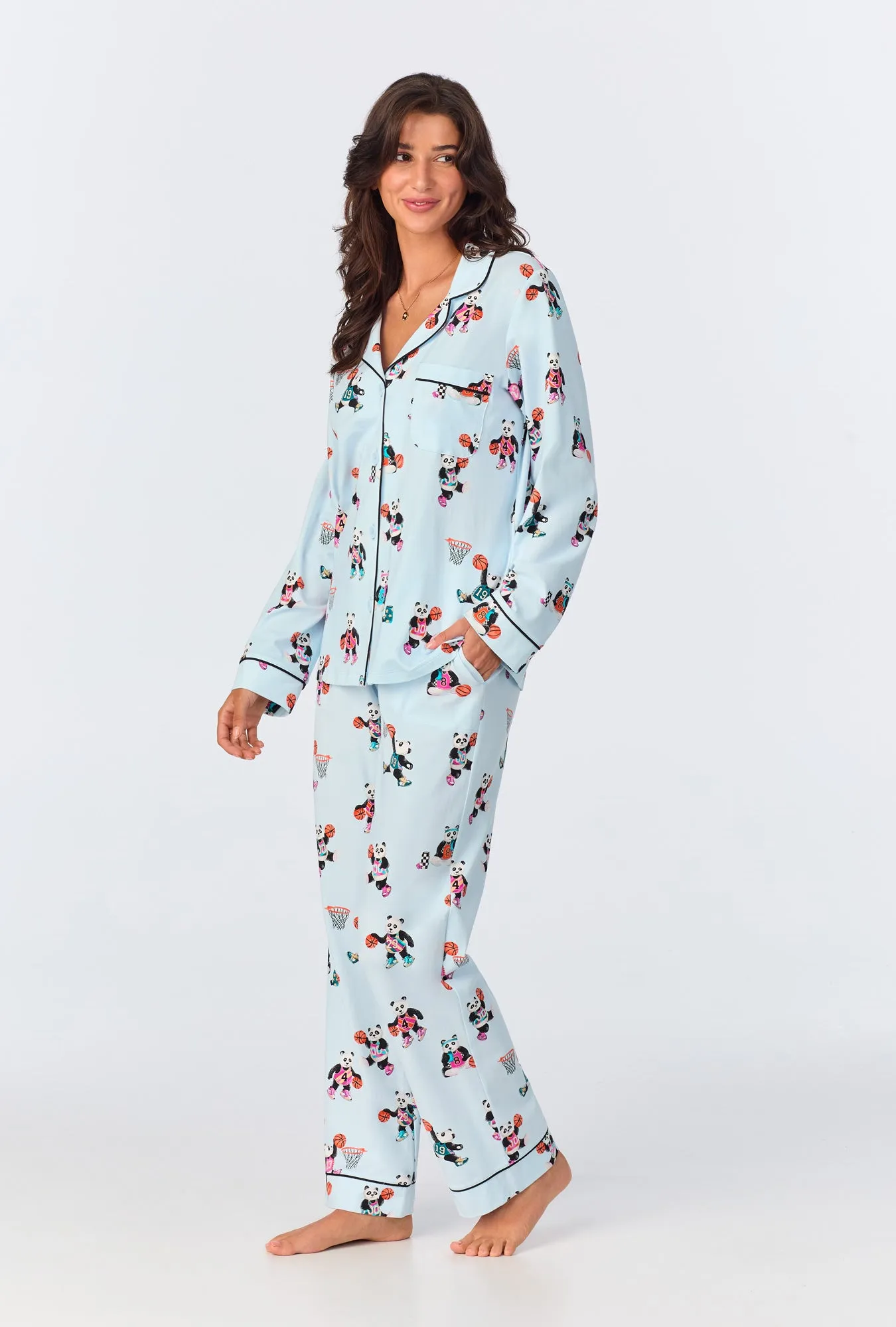 Bedhead x Bronwyn Newport Slam Dunk Long Sleeve Classic Stretch Jersey PJ Set sold by BedHead product image thumbnail 3
