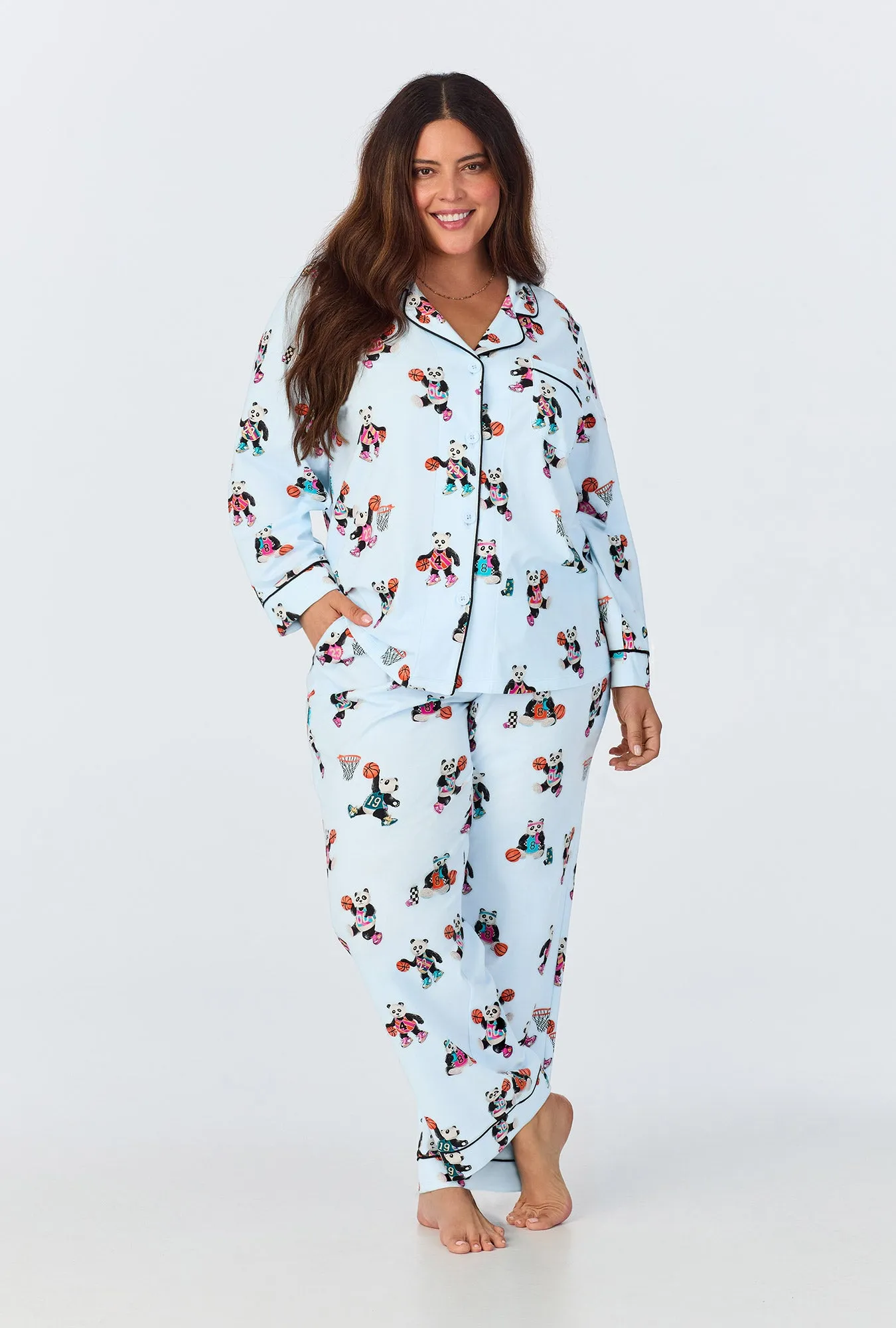 Bedhead x Bronwyn Newport Slam Dunk Long Sleeve Classic Stretch Jersey PJ Set sold by BedHead product image thumbnail 5