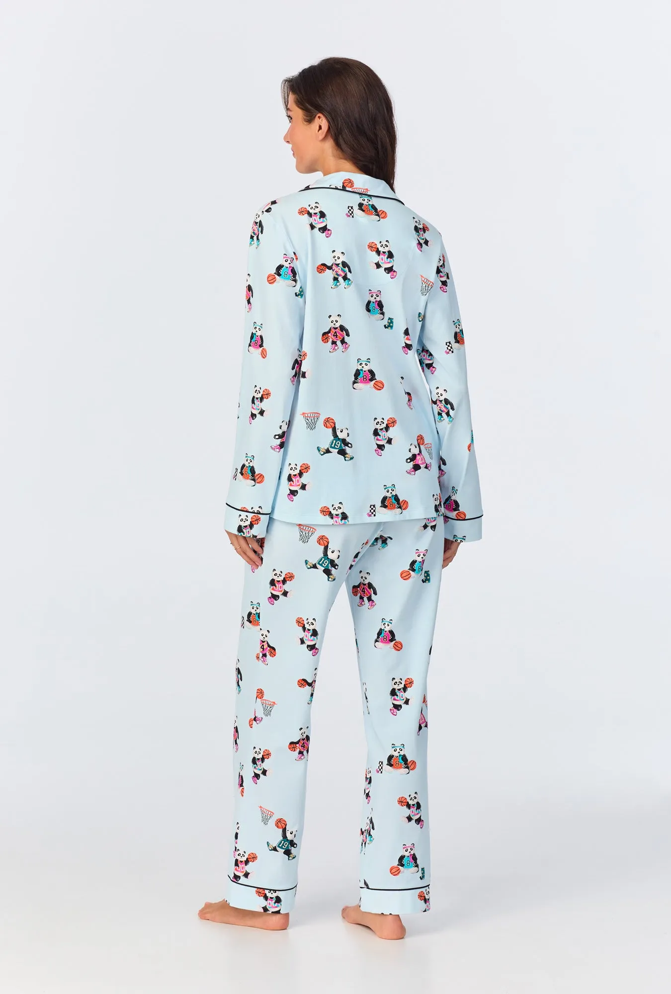 Bedhead x Bronwyn Newport Slam Dunk Long Sleeve Classic Stretch Jersey PJ Set sold by BedHead product image thumbnail 4