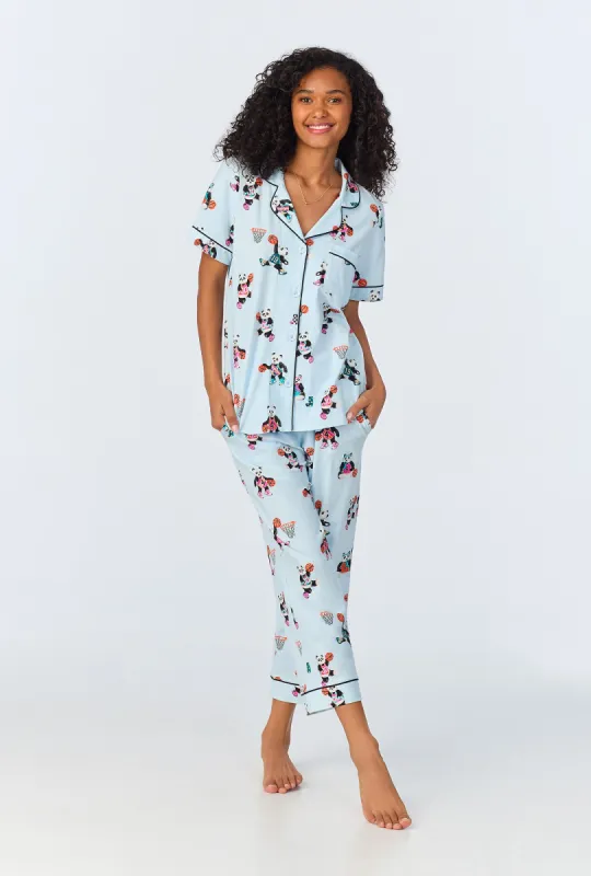 Bedhead x Bronwyn Newport Slam Dunk Short Sleeve Classic Stretch Jersey Cropped PJ Set sold by BedHead