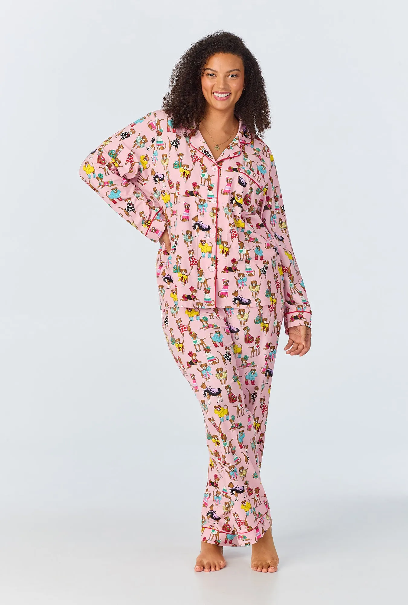 Bedhead x Bronwyn Newport Chic Boxers Long Sleeve Classic Stretch Jersey PJ Set sold by BedHead product image thumbnail 4