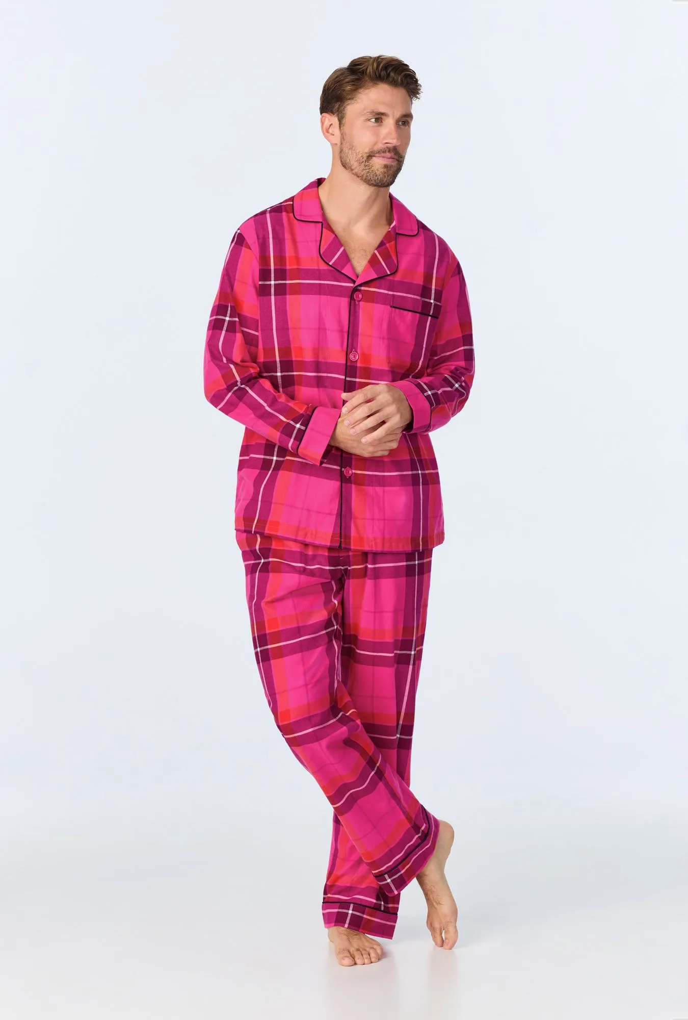 BedHead x Mr. Turk Aurora Plaid Men's Long Sleeve Classic Woven Portuguese Flannel PJ Set sold by BedHead product image thumbnail 2