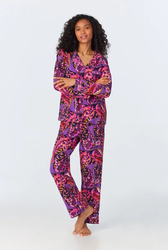 BedHead x Trina Turk Tangled Paisley Long Sleeve Classic Stretch Jersey PJ Set sold by BedHead