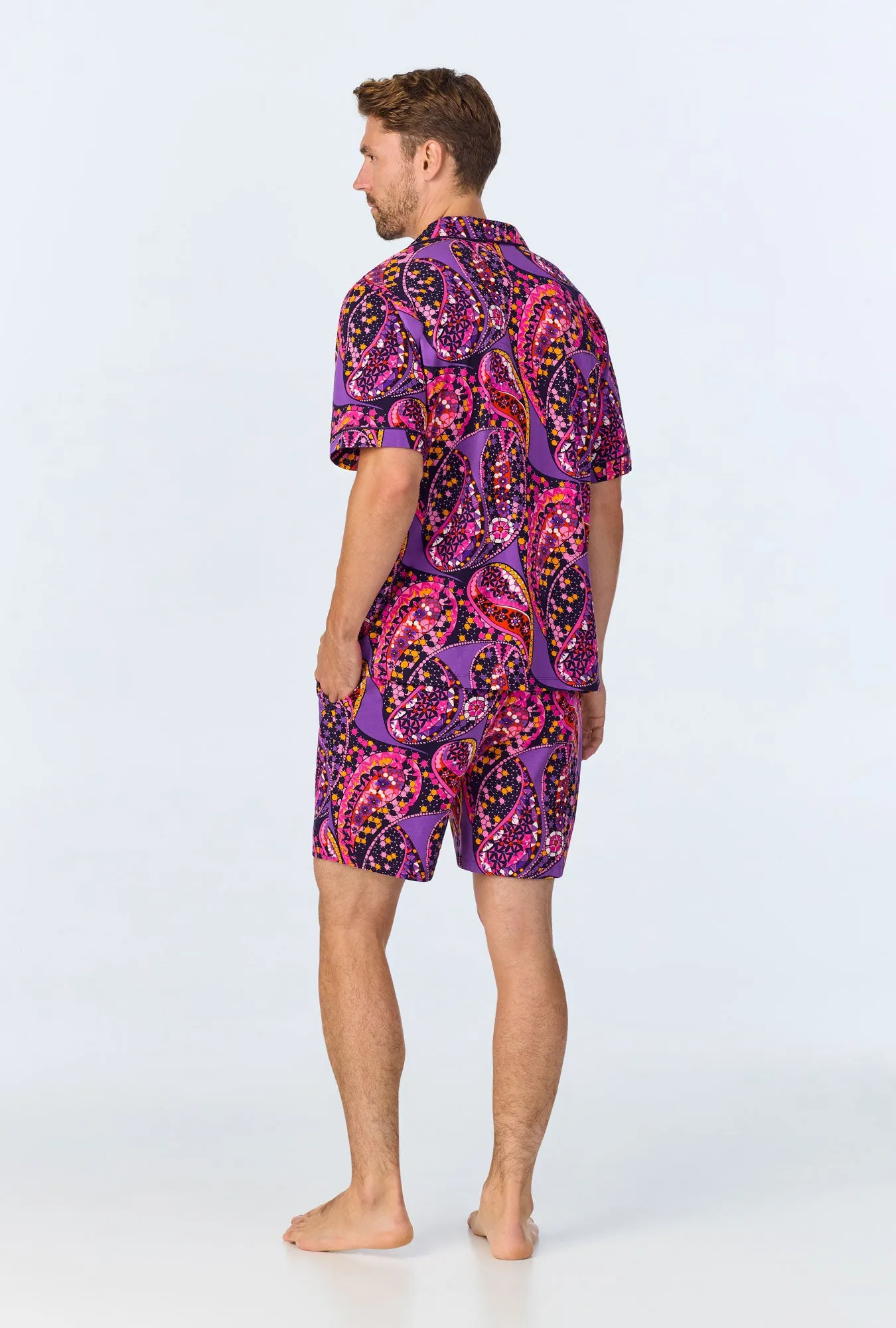 BedHead x Mr. Turk Tangled Paisley Men's Short Sleeve Notch Stretch Jersey Short PJ Set sold by BedHead product image thumbnail 3
