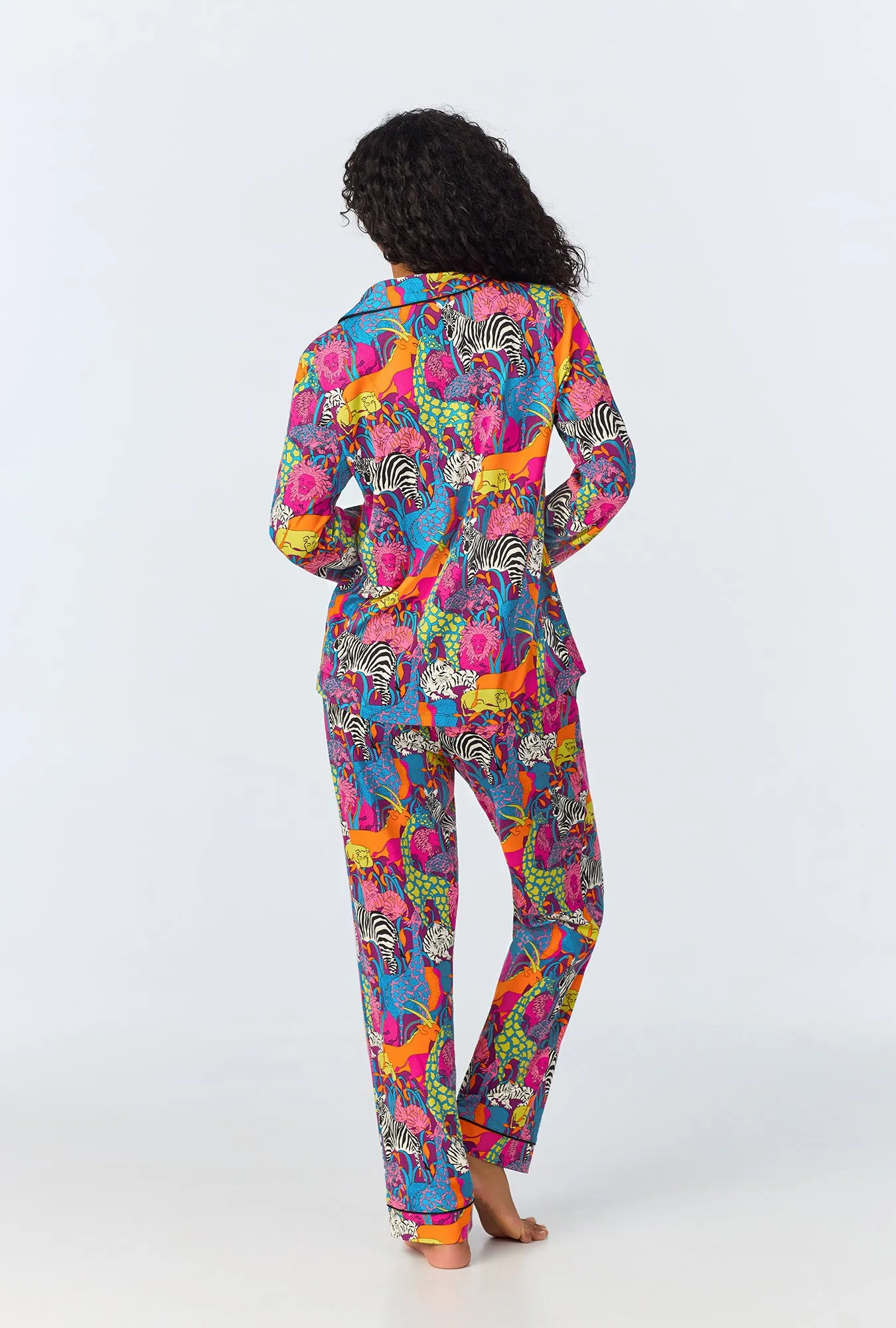 BedHead x Trina Turk Jungle Long Sleeve Classic Stretch Jersey PJ Set sold by BedHead product image thumbnail 4