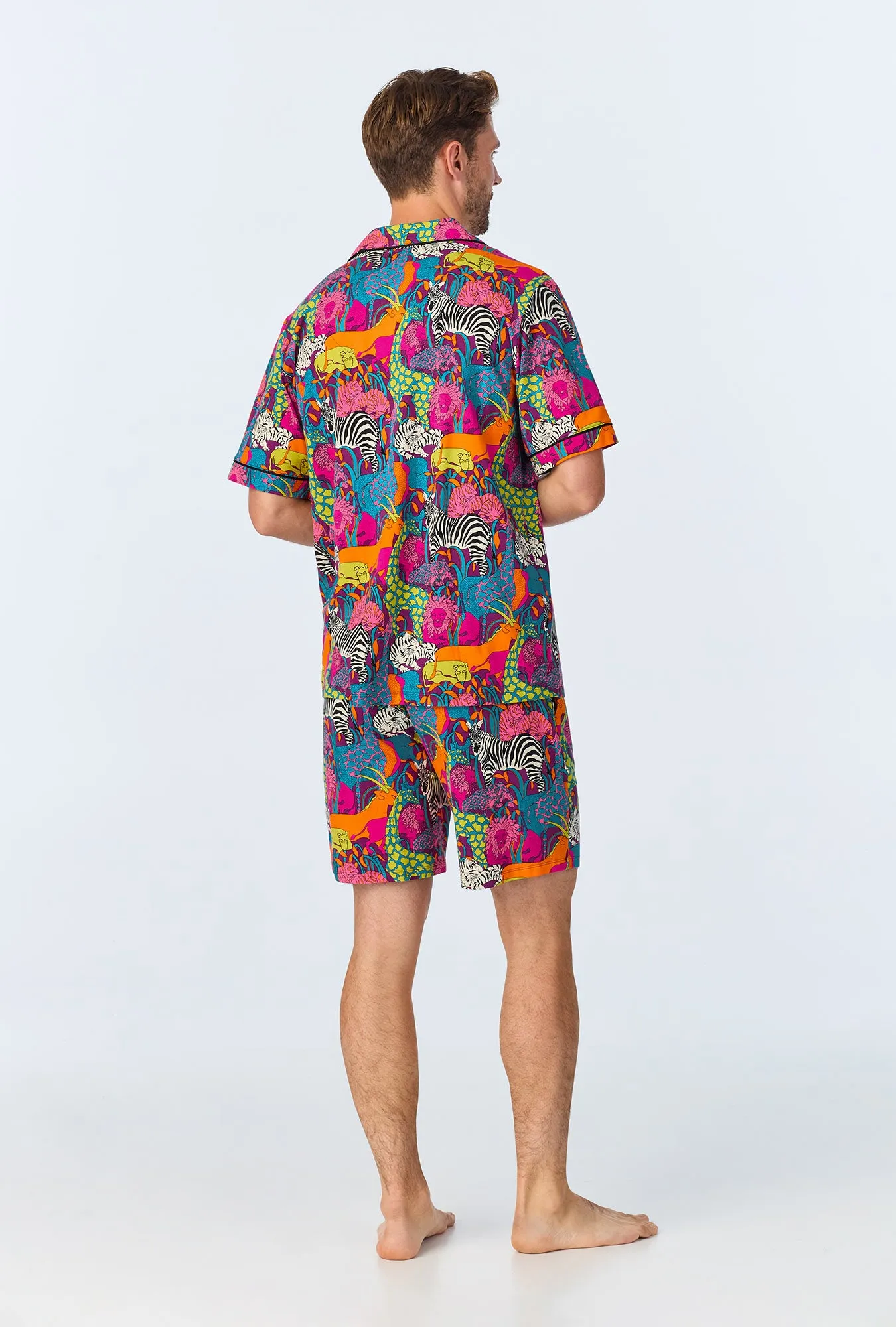 BedHead x Mr. Turk Jungle Mens Short Sleeve Notch Stretch Jersey Short PJ Set sold by BedHead product image thumbnail 3