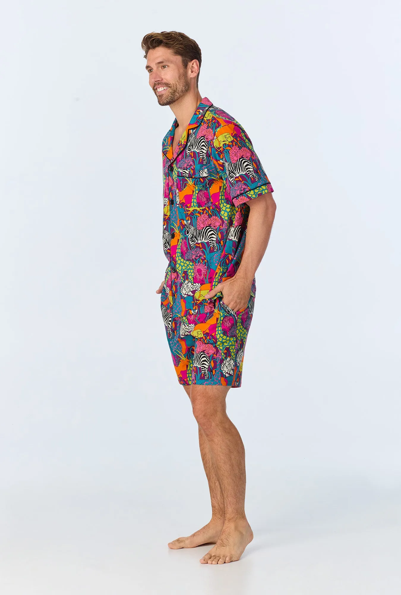 BedHead x Mr. Turk Jungle Mens Short Sleeve Notch Stretch Jersey Short PJ Set sold by BedHead product image thumbnail 2