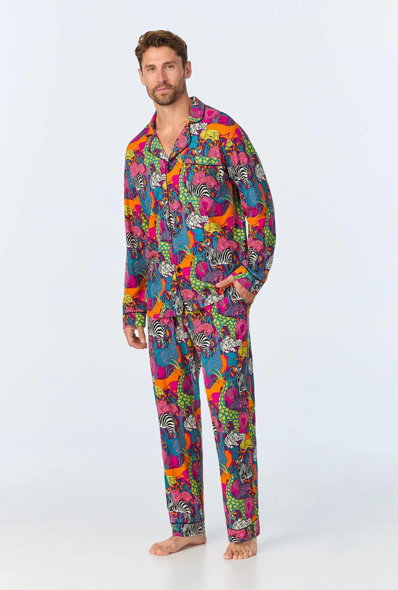 BedHead x Mr. Turk Jungle Men's Long Sleeve Classic Stretch Jersey PJ Set sold by BedHead product image thumbnail 2