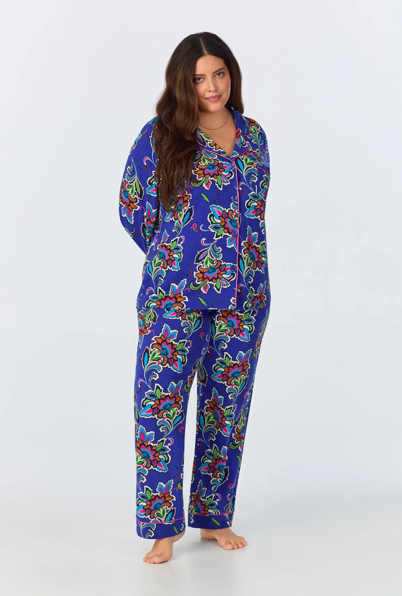 BedHead x Trina Turk Paisley Flower Long Sleeve Classic Stretch Jersey PJ Set sold by BedHead product image thumbnail 5