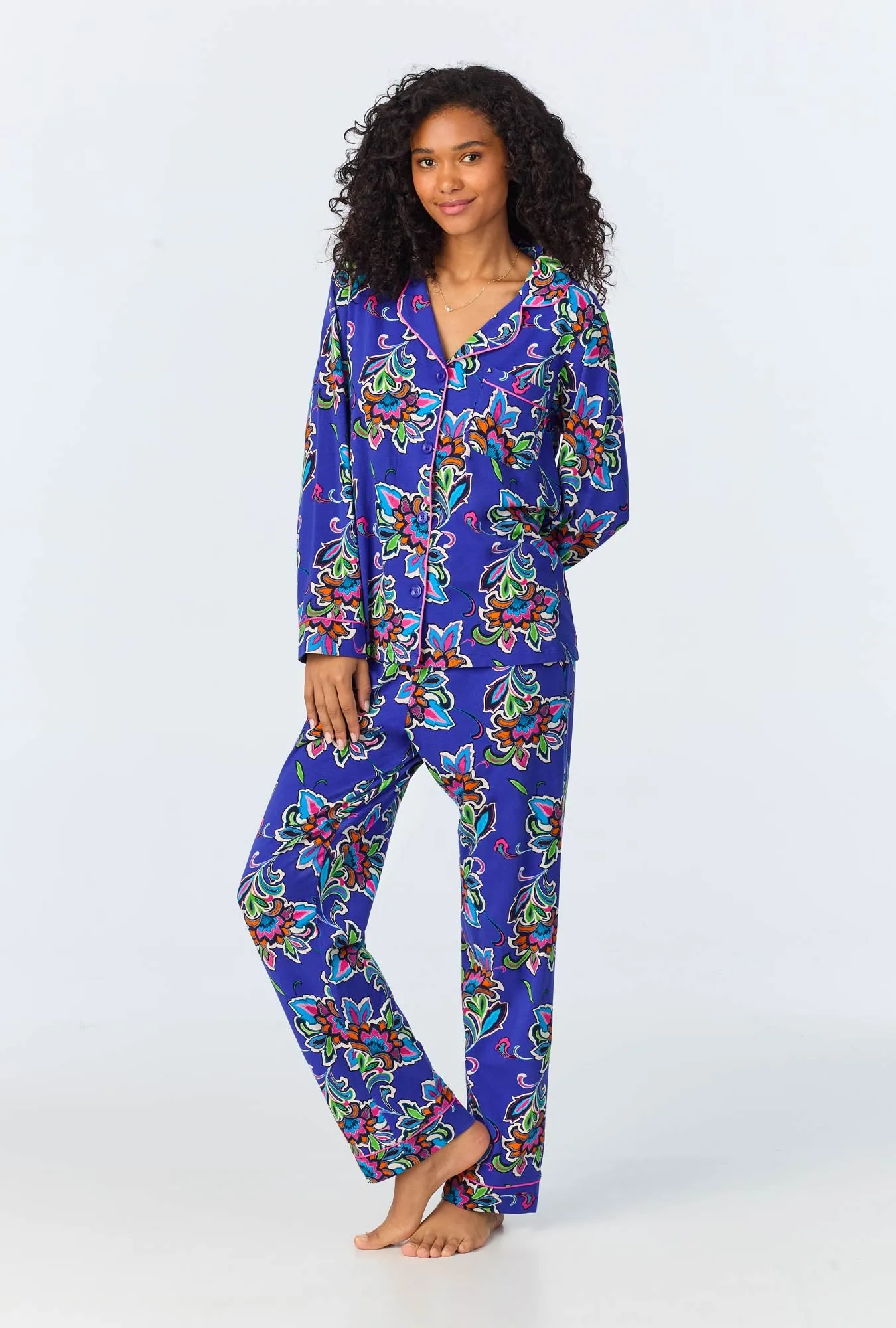 BedHead x Trina Turk Paisley Flower Long Sleeve Classic Stretch Jersey PJ Set sold by BedHead product image thumbnail 3