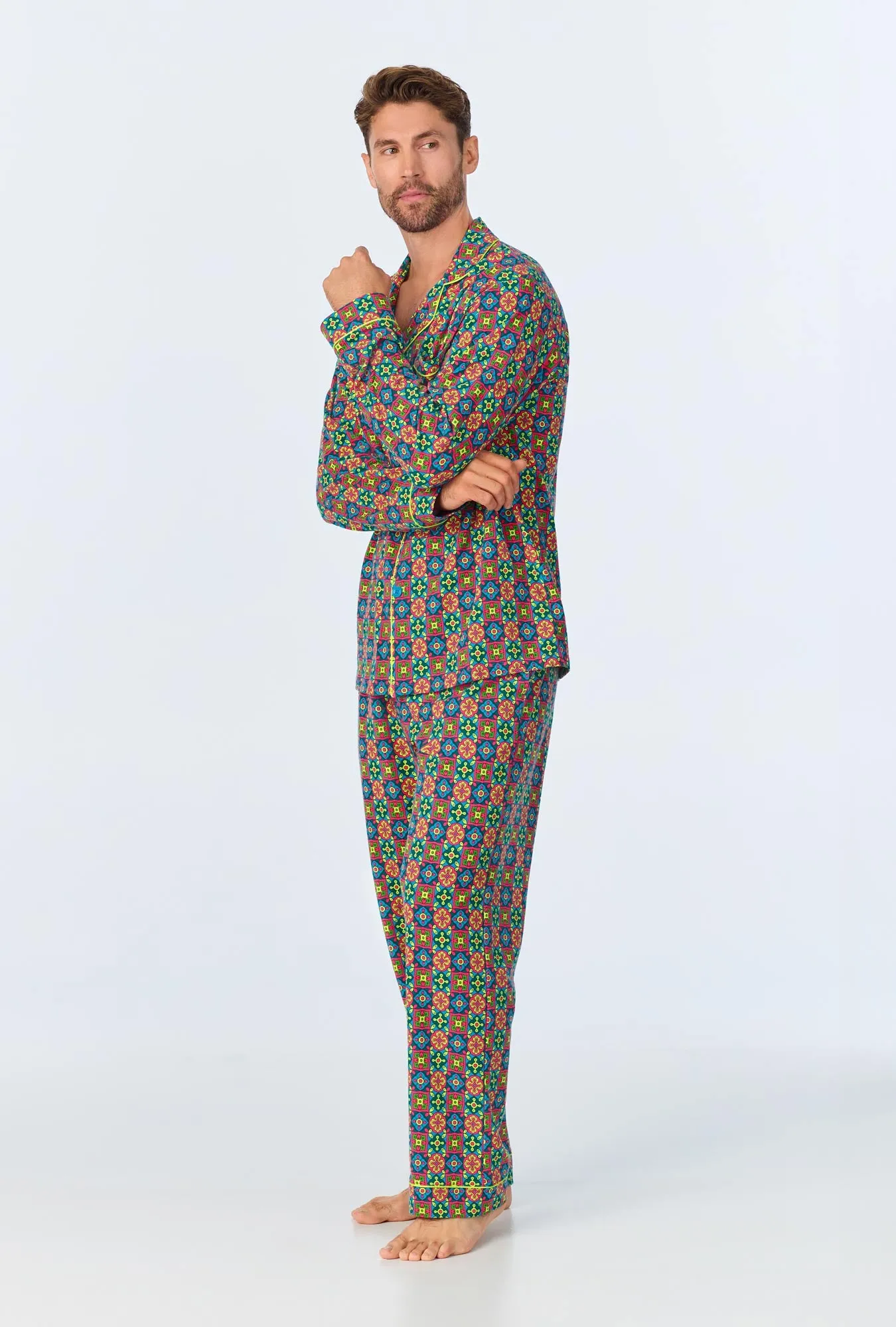 BedHead x Mr. Turk Pretty Tiles Men's Long Sleeve Classic Stretch Jersey PJ Set sold by BedHead product image thumbnail 2