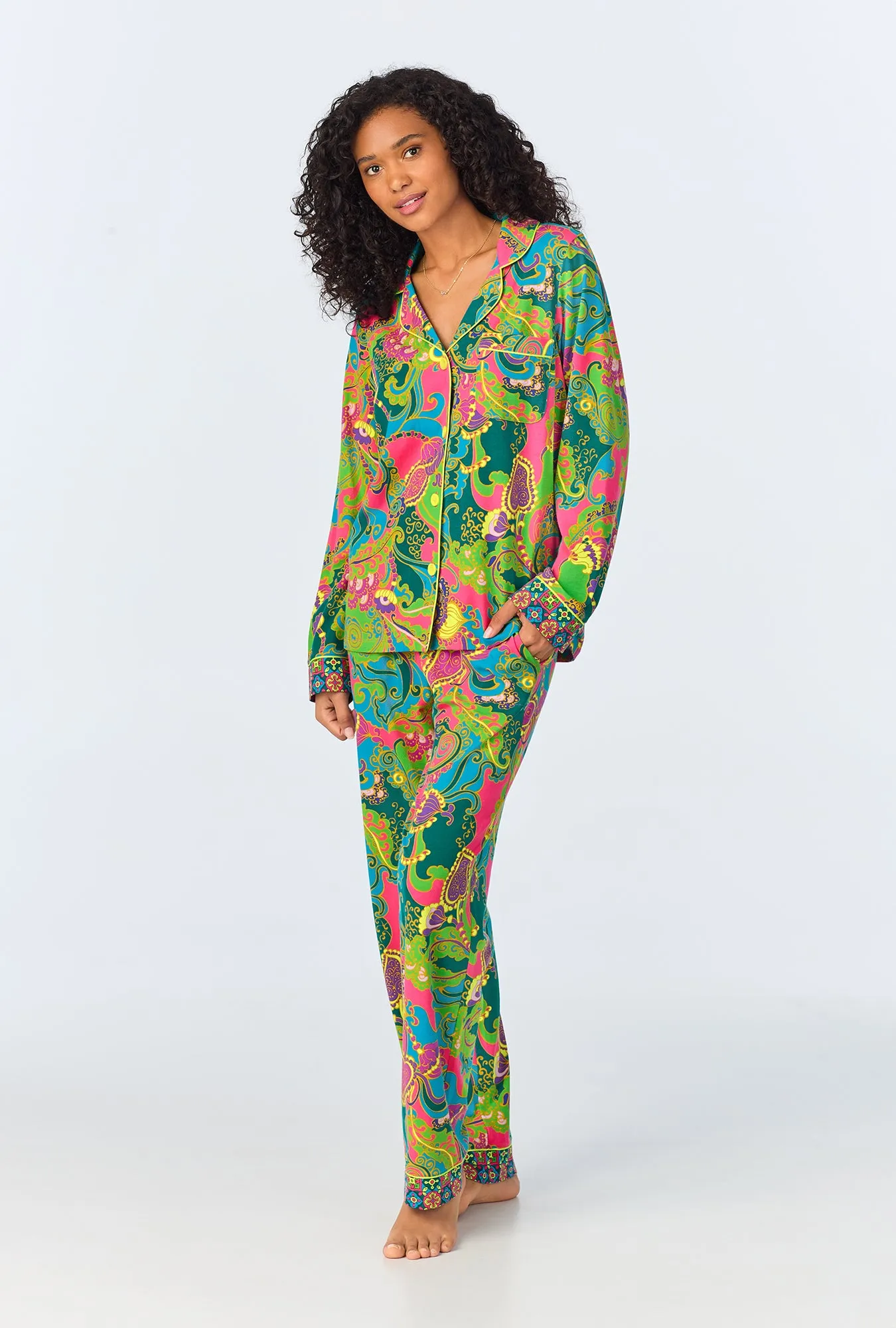 BedHead x Trina Turk Turkish Delight Long Sleeve Classic Stretch Jersey PJ Set sold by BedHead product image thumbnail 3
