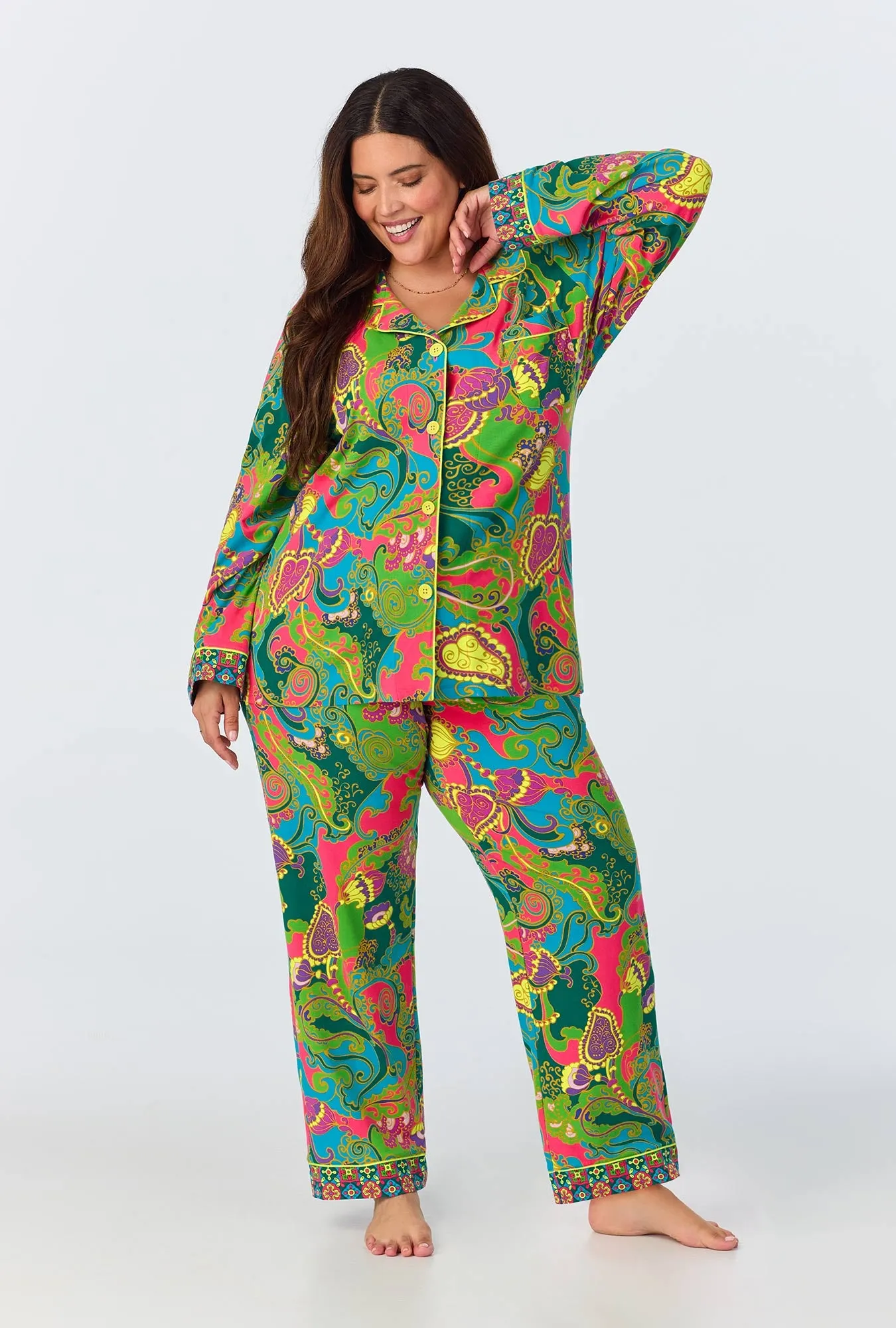 BedHead x Trina Turk Turkish Delight Long Sleeve Classic Stretch Jersey PJ Set sold by BedHead product image thumbnail 5