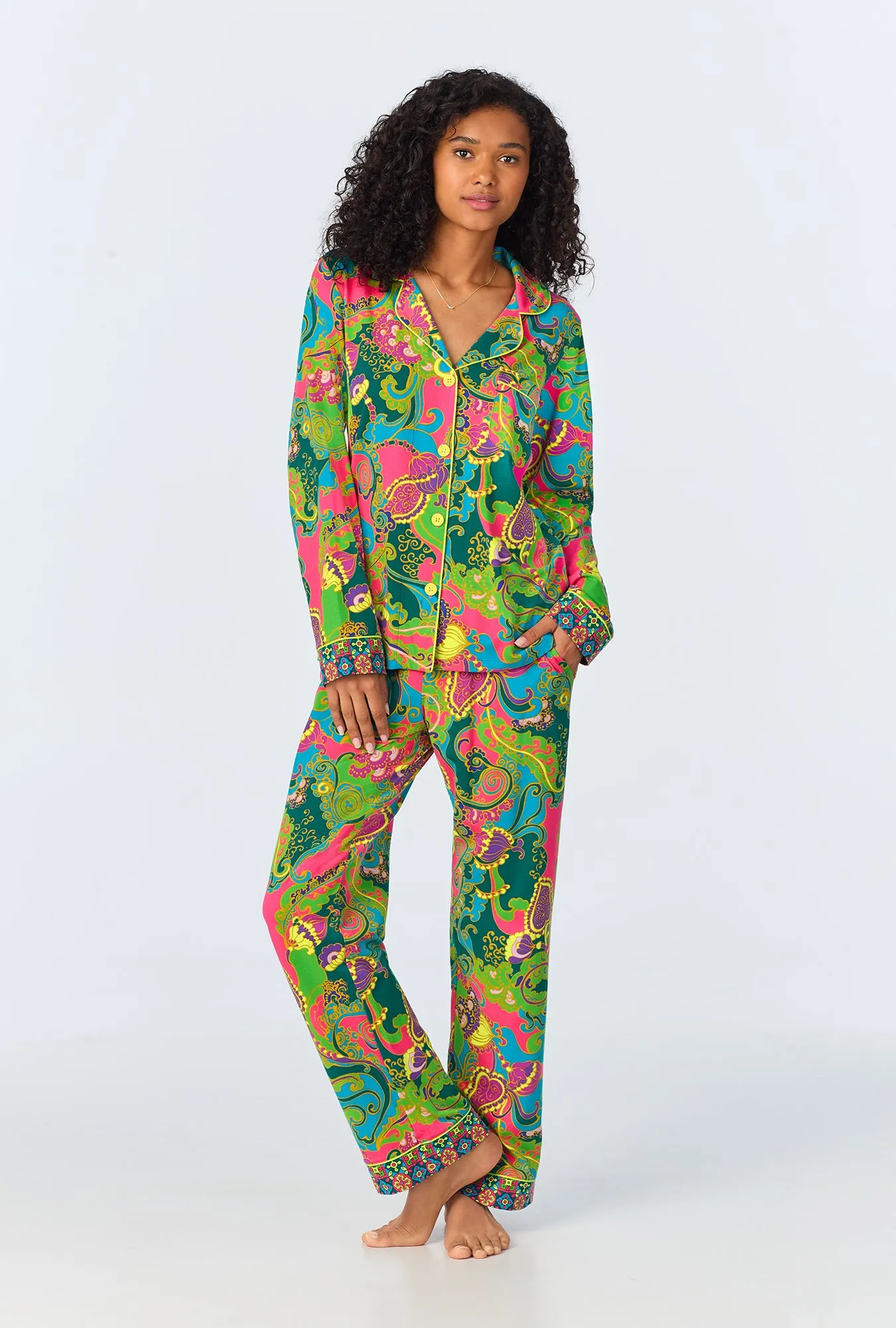 BedHead x Trina Turk Turkish Delight Long Sleeve Classic Stretch Jersey PJ Set sold by BedHead product image thumbnail 2