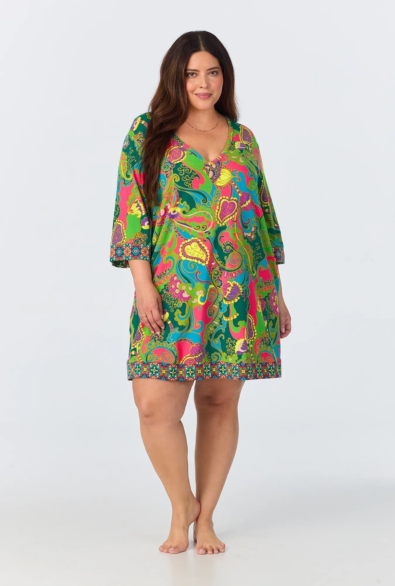 BedHead x Trina Turk Turkish Delight Short Sleeve Stretch Jersey Caftan sold by BedHead product image thumbnail 4