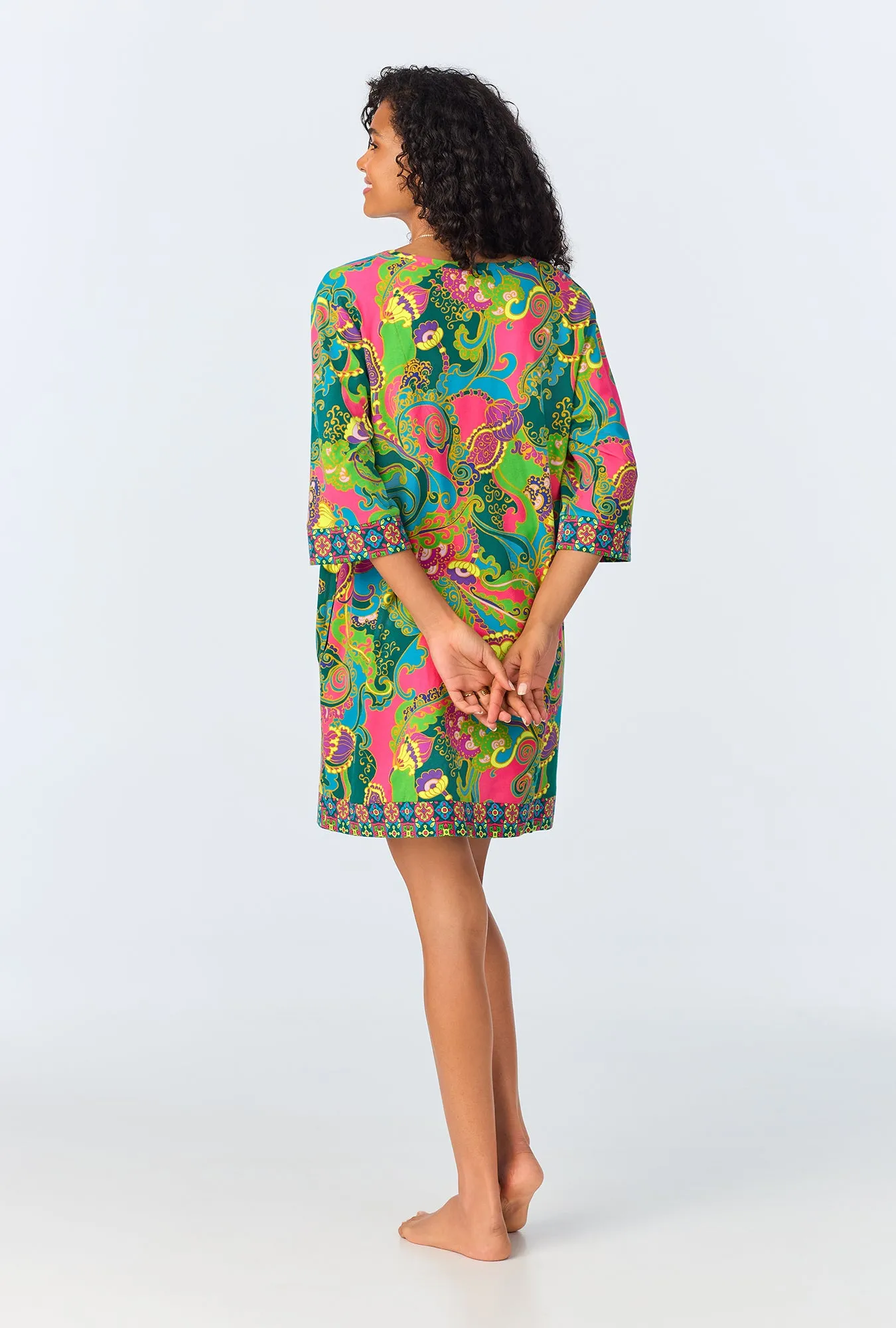 BedHead x Trina Turk Turkish Delight Short Sleeve Stretch Jersey Caftan sold by BedHead product image thumbnail 3