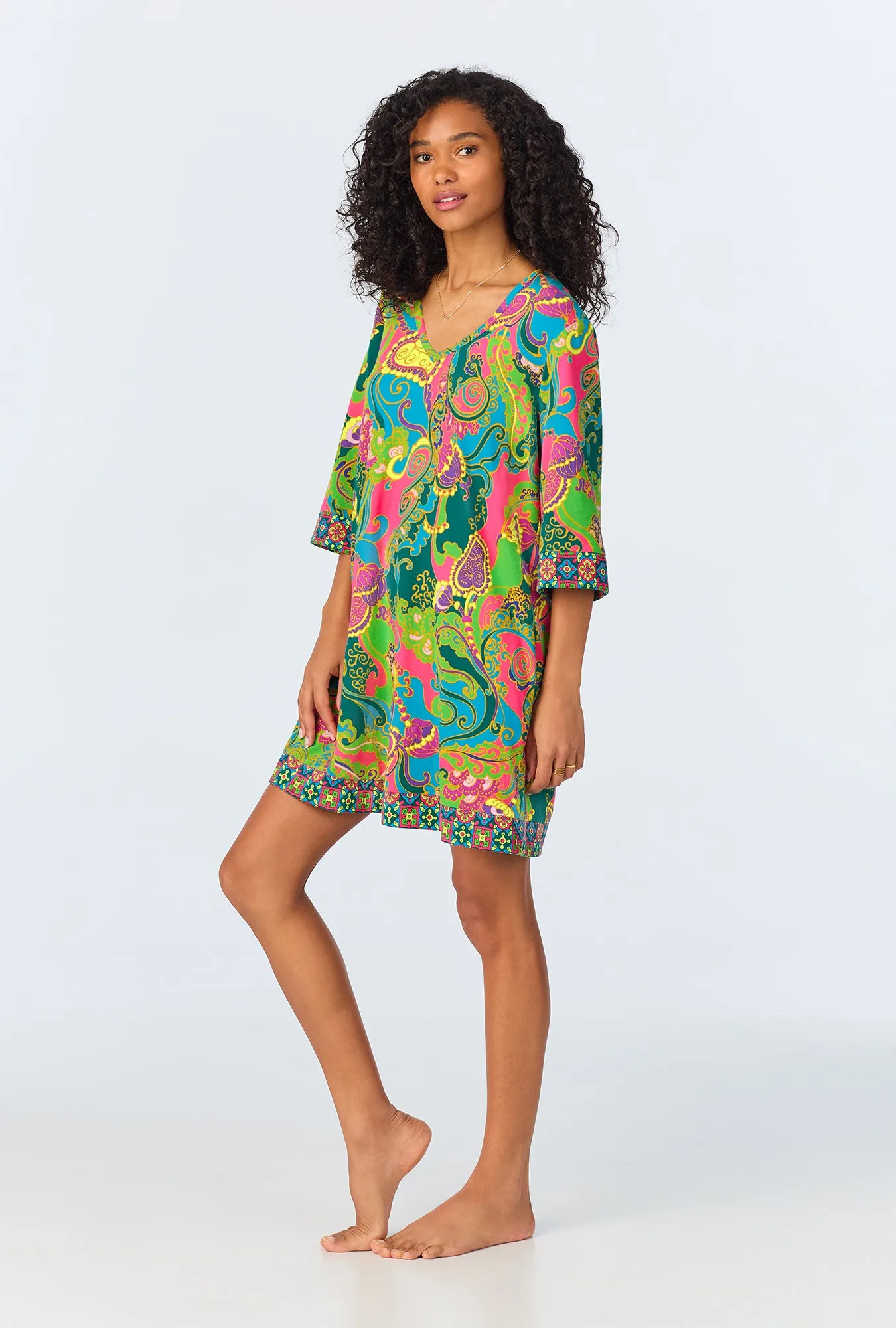BedHead x Trina Turk Turkish Delight Short Sleeve Stretch Jersey Caftan sold by BedHead product image thumbnail 2