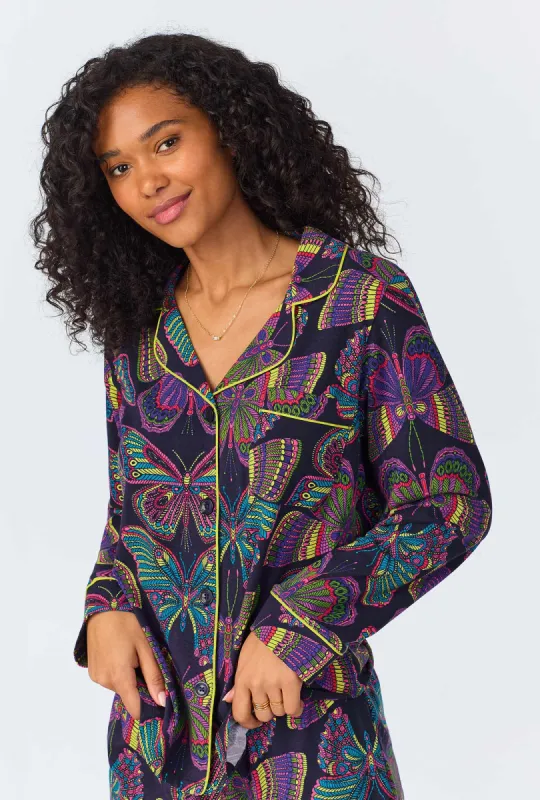 BedHead x Trina Turk Butterfly Long Sleeve Classic Stretch Jersey PJ Set sold by BedHead