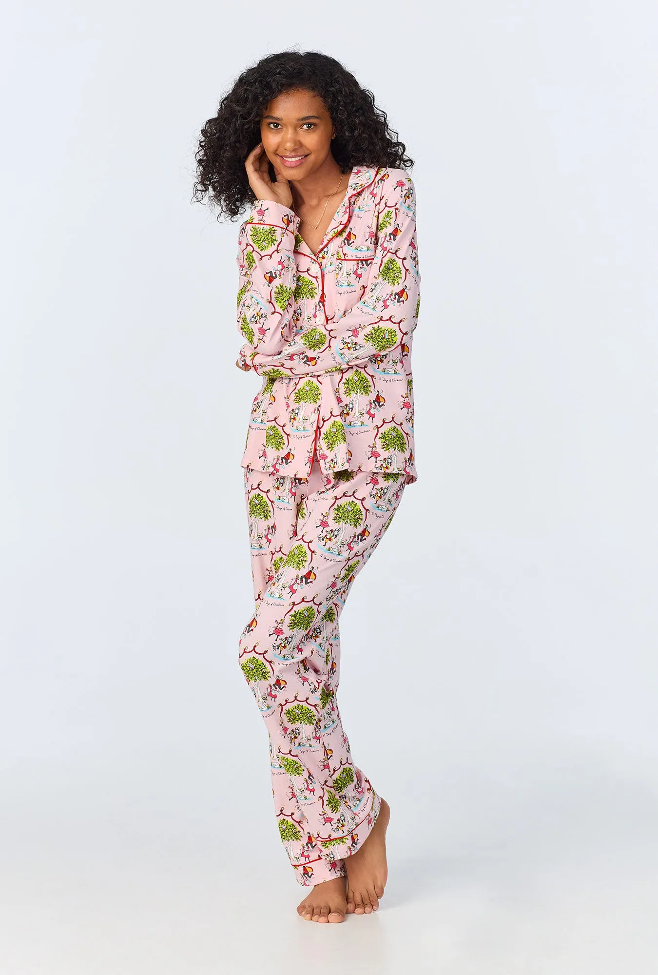 Twelve Days Of Christmas Long Sleeve Classic Stretch Jersey PJ Set sold by BedHead