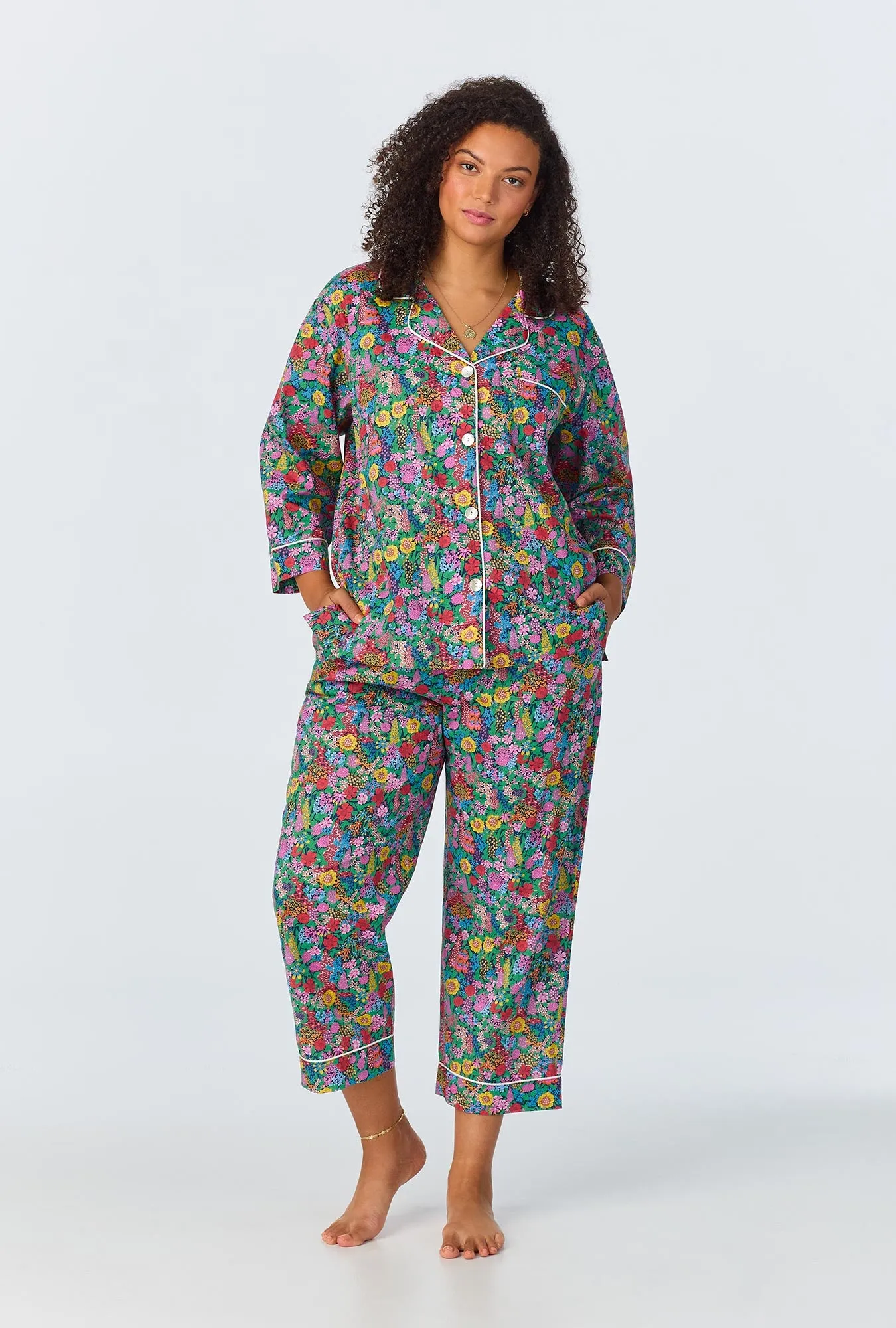 Ciara May 3/4 Classic Woven Cotton Tana Lawn Cropped PJ Set Made with Liberty Fabrics sold by BedHead product image thumbnail 4