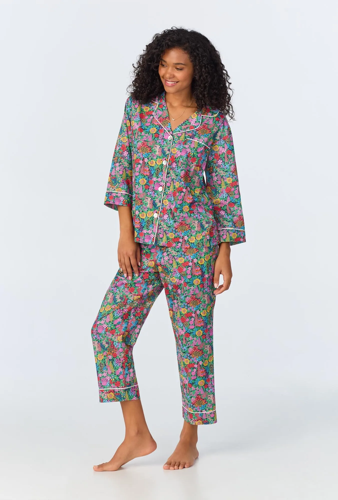 Ciara May 3/4 Classic Woven Cotton Tana Lawn Cropped PJ Set Made with Liberty Fabrics sold by BedHead product image thumbnail 2