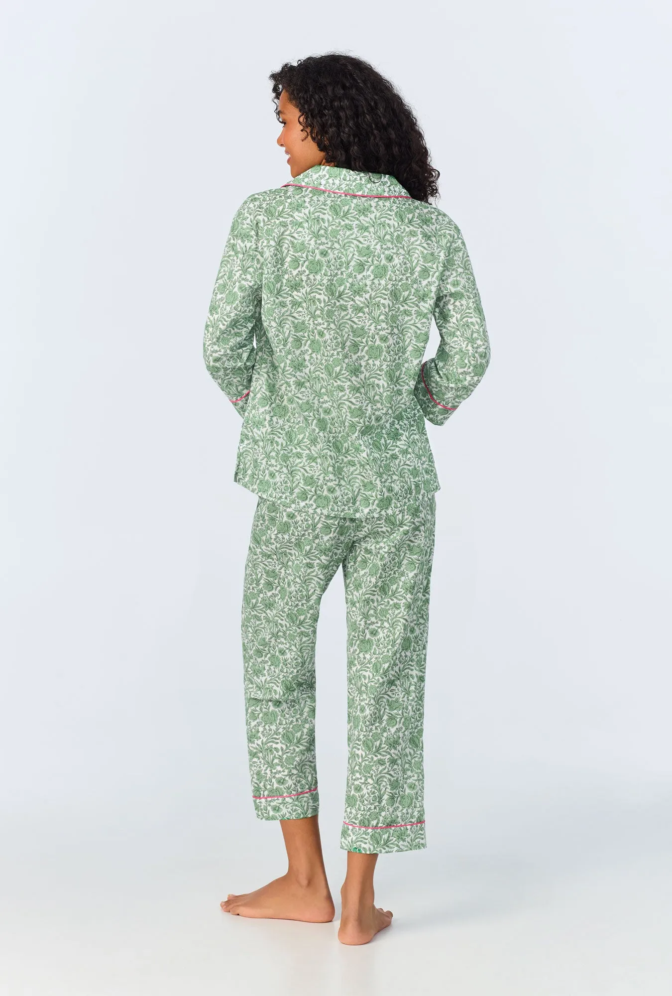 Sambourne May 3/4 Classic Woven Cotton Tana Lawn Cropped PJ Set Made with Liberty Fabrics sold by BedHead product image thumbnail 3