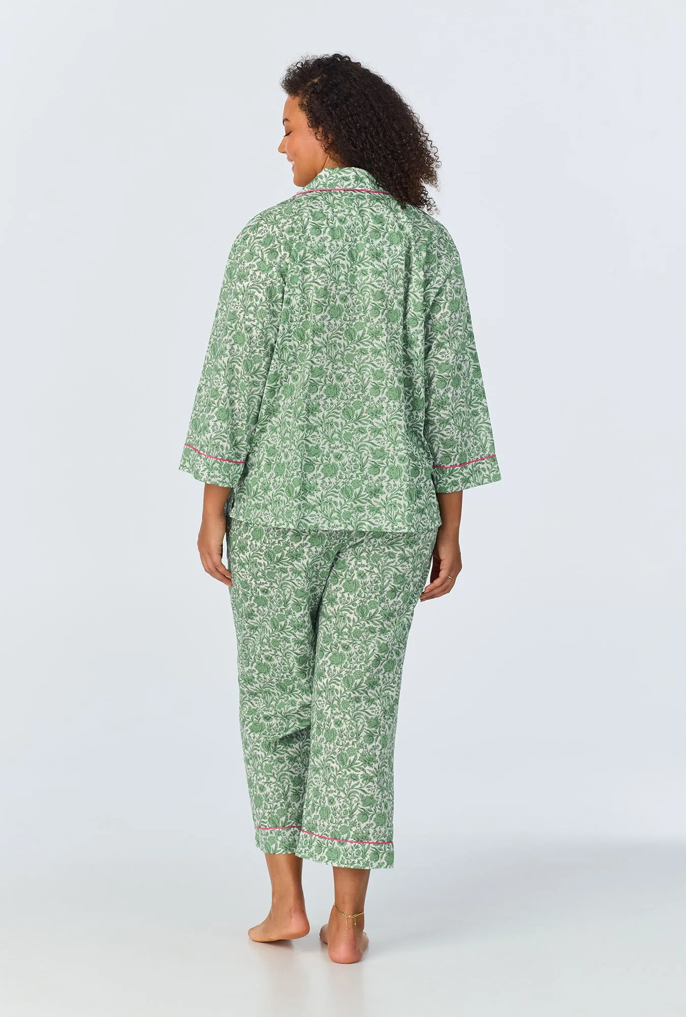 Sambourne May 3/4 Classic Woven Cotton Tana Lawn Cropped PJ Set Made with Liberty Fabrics sold by BedHead product image thumbnail 5