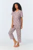 Florence May Short Sleeve Classic Woven Cotton Tana Lawn Cropped PJ Set Made with Liberty Fabrics sold by BedHead