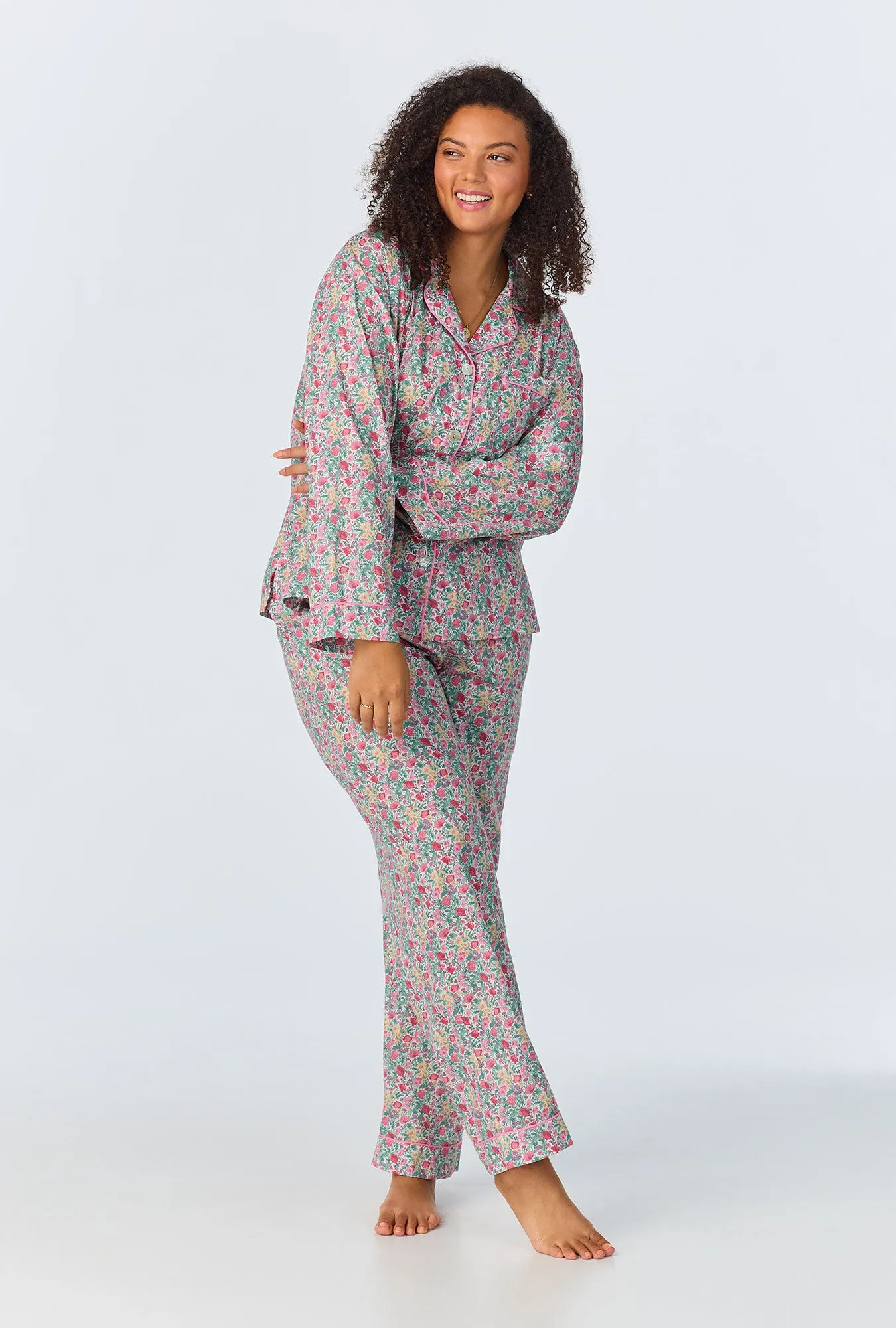 Florence May Long Sleeve Classic Woven Cotton Tana Lawn Long PJ Set Made with Liberty Fabrics sold by BedHead product image thumbnail 4