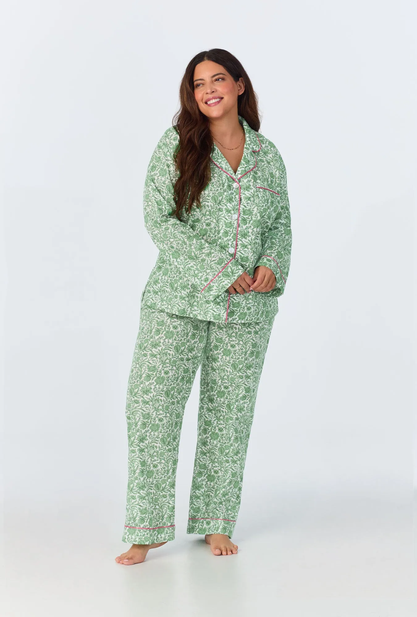 Sambourne Long Sleeve Classic Woven Cotton Tana Lawn Long PJ Set Made with Liberty Fabrics sold by BedHead product image thumbnail 5