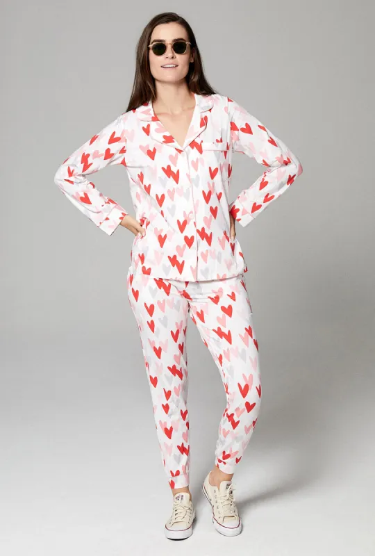 Love Is All You Need Long Sleeve and Jogger Stretch Jersey PJ Set sold by BedHead