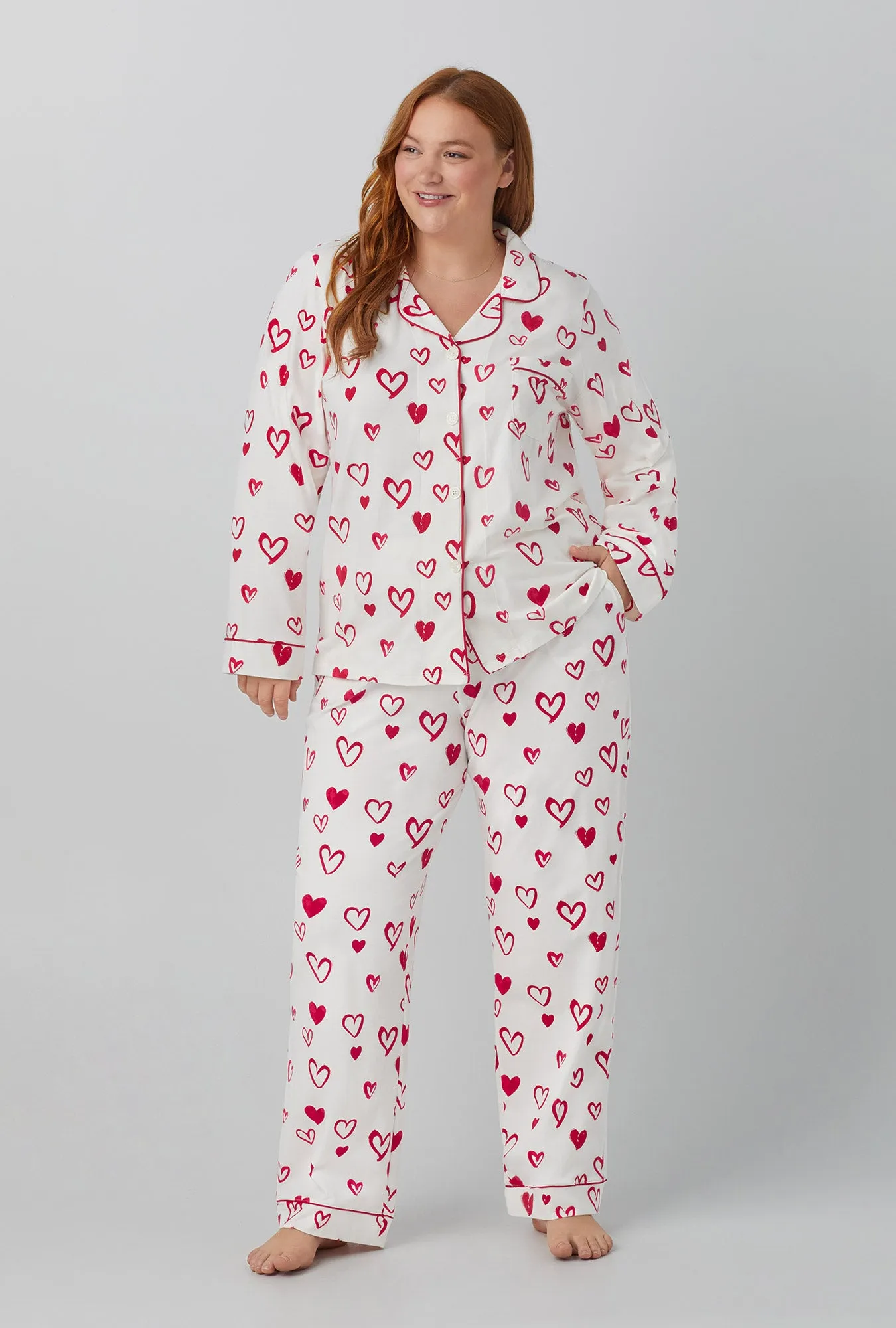 Love is in the Air Long Sleeve Classic Stretch Jersey PJ Set sold by BedHead product image thumbnail 4