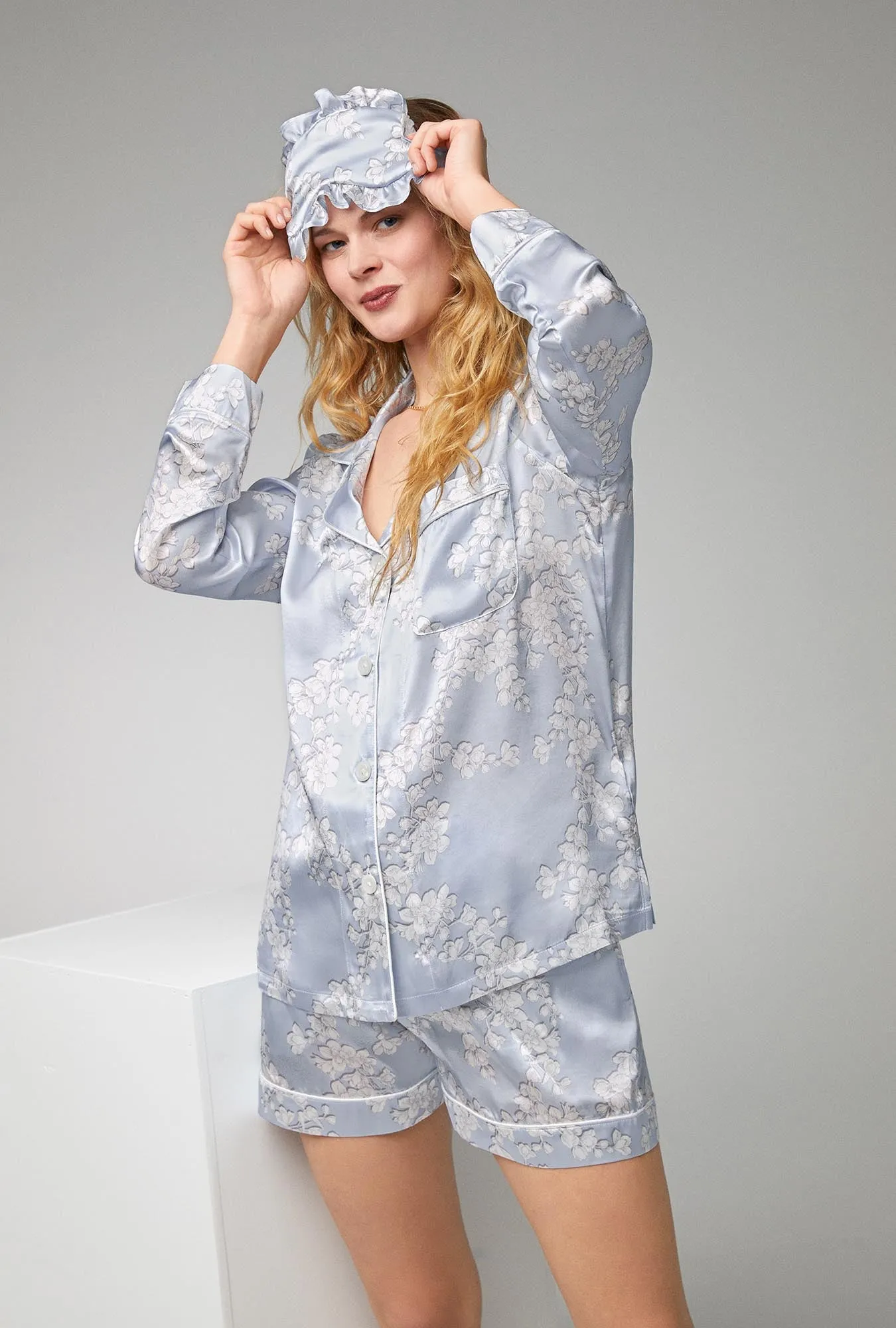 Renee's Blossom Ruffle Silk Satin Sleep Mask sold by BedHead product image thumbnail 2