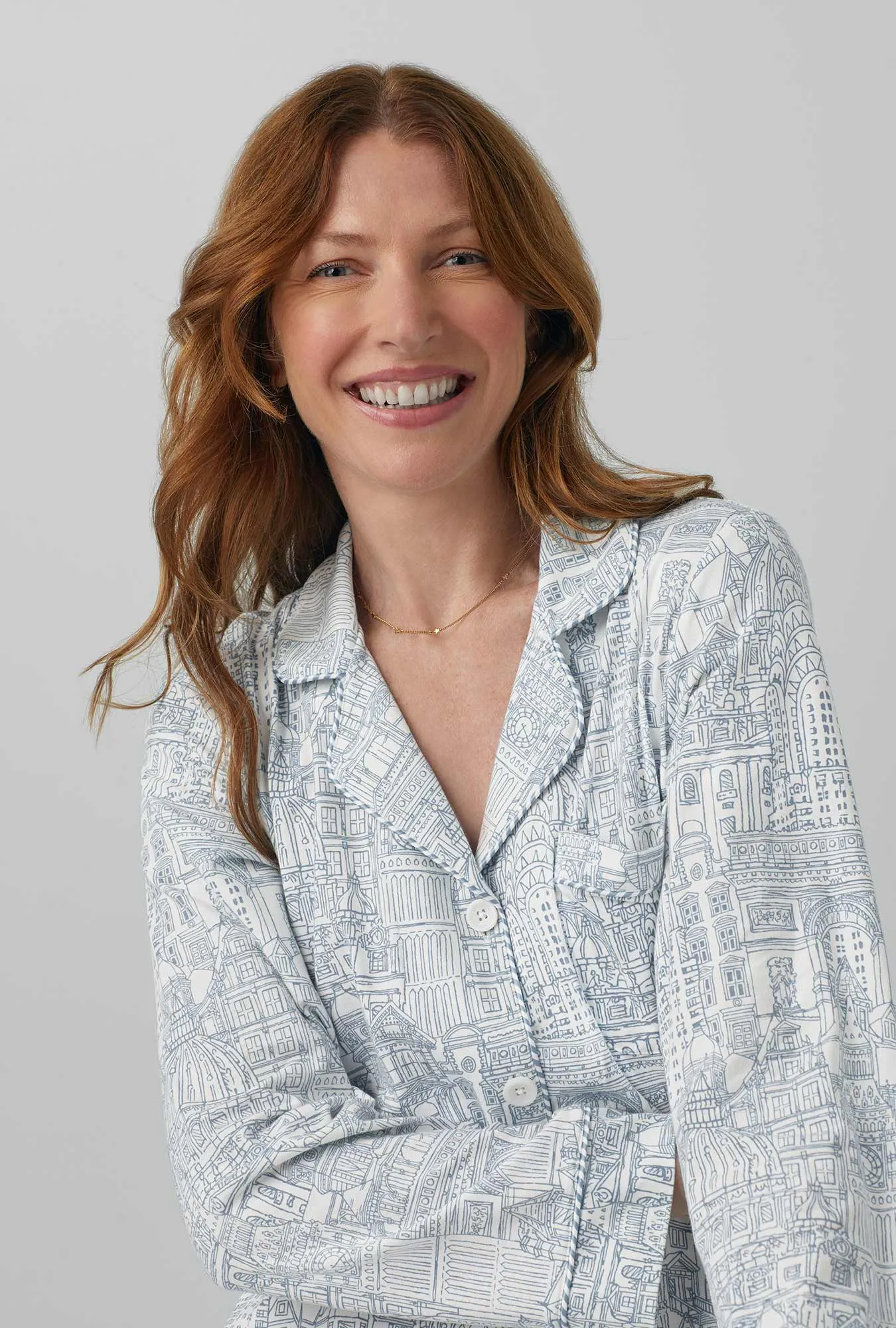 Travel Log Long Sleeve Classic Stretch Jersey Short PJ Set sold by BedHead product image thumbnail 4