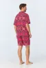BedHead x Mr. Turk Geo Trellis Men's Short Sleeve Notch Stretch Jersey Short PJ Set sold by BedHead