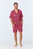 BedHead x Mr. Turk Geo Trellis Men's Short Sleeve Notch Stretch Jersey Short PJ Set sold by BedHead