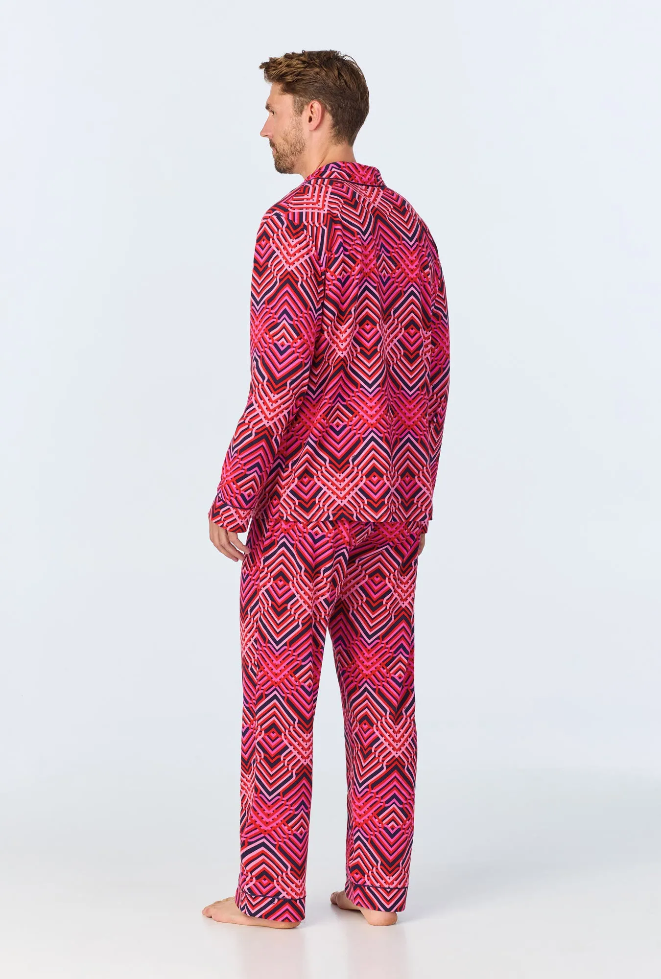 BedHead x Mr. Turk Geo Trellis Men's Long Sleeve Classic Stretch Jersey PJ Set sold by BedHead product image thumbnail 3