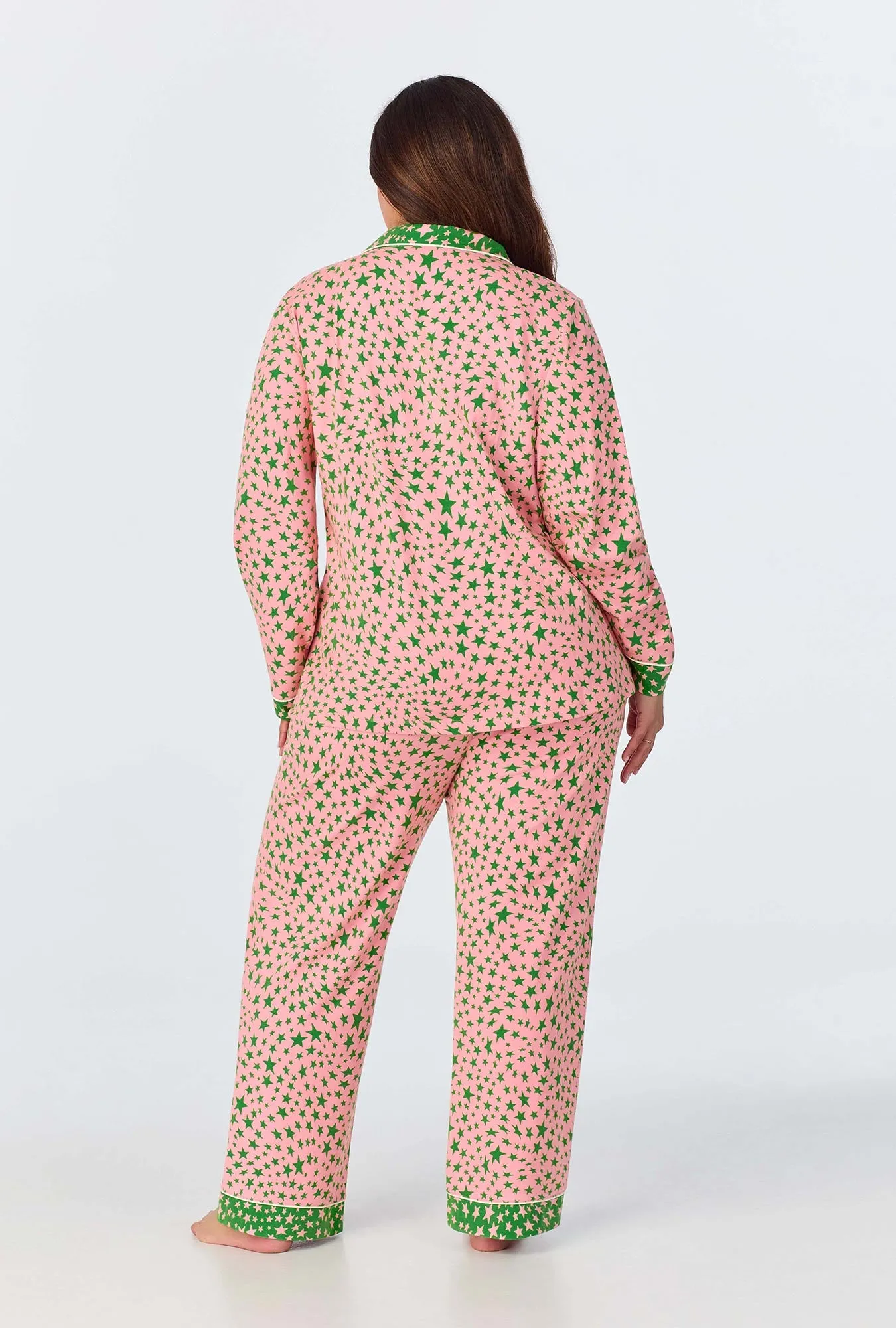 Pink Starlight Long Sleeve Classic Stretch Jersey Long PJ Set sold by BedHead product image thumbnail 5