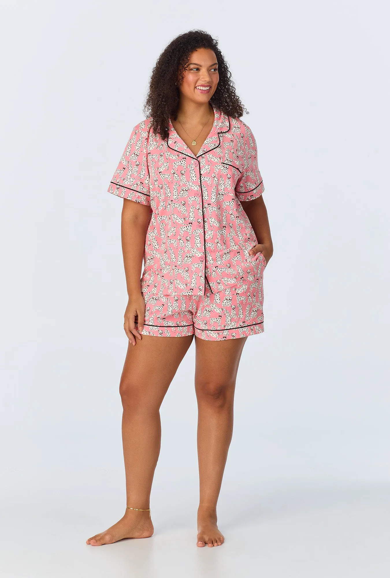 Love Spot Short Sleeve Classic Shorty Stretch Jersey PJ Set sold by BedHead product image thumbnail 4