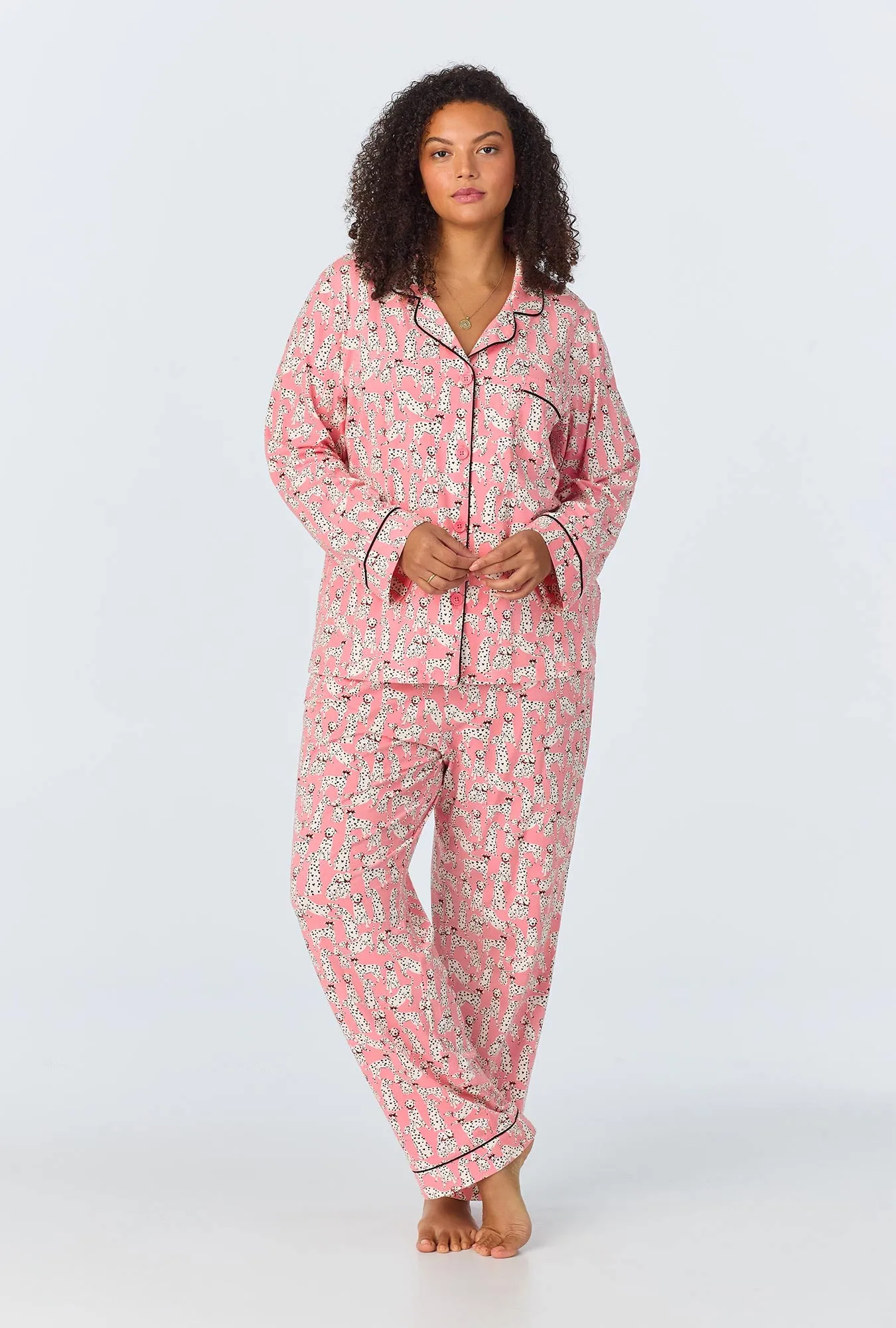 Love Spot Long Sleeve Classic Stretch Jersey Long PJ Set sold by BedHead product image thumbnail 5