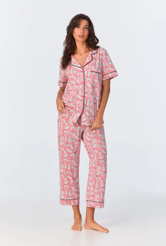 Love Spot  Short Sleeve Classic Stretch Jersey Cropped PJ Set sold by BedHead