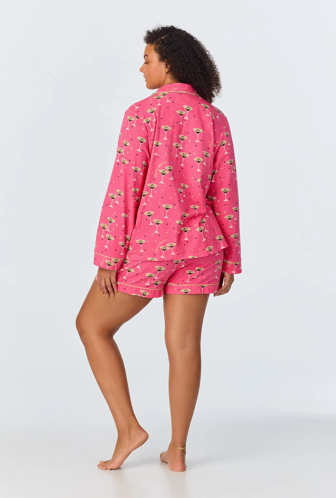 Espresso Martini Long Sleeve Classic Stretch Jersey Short PJ Set sold by BedHead product image thumbnail 5